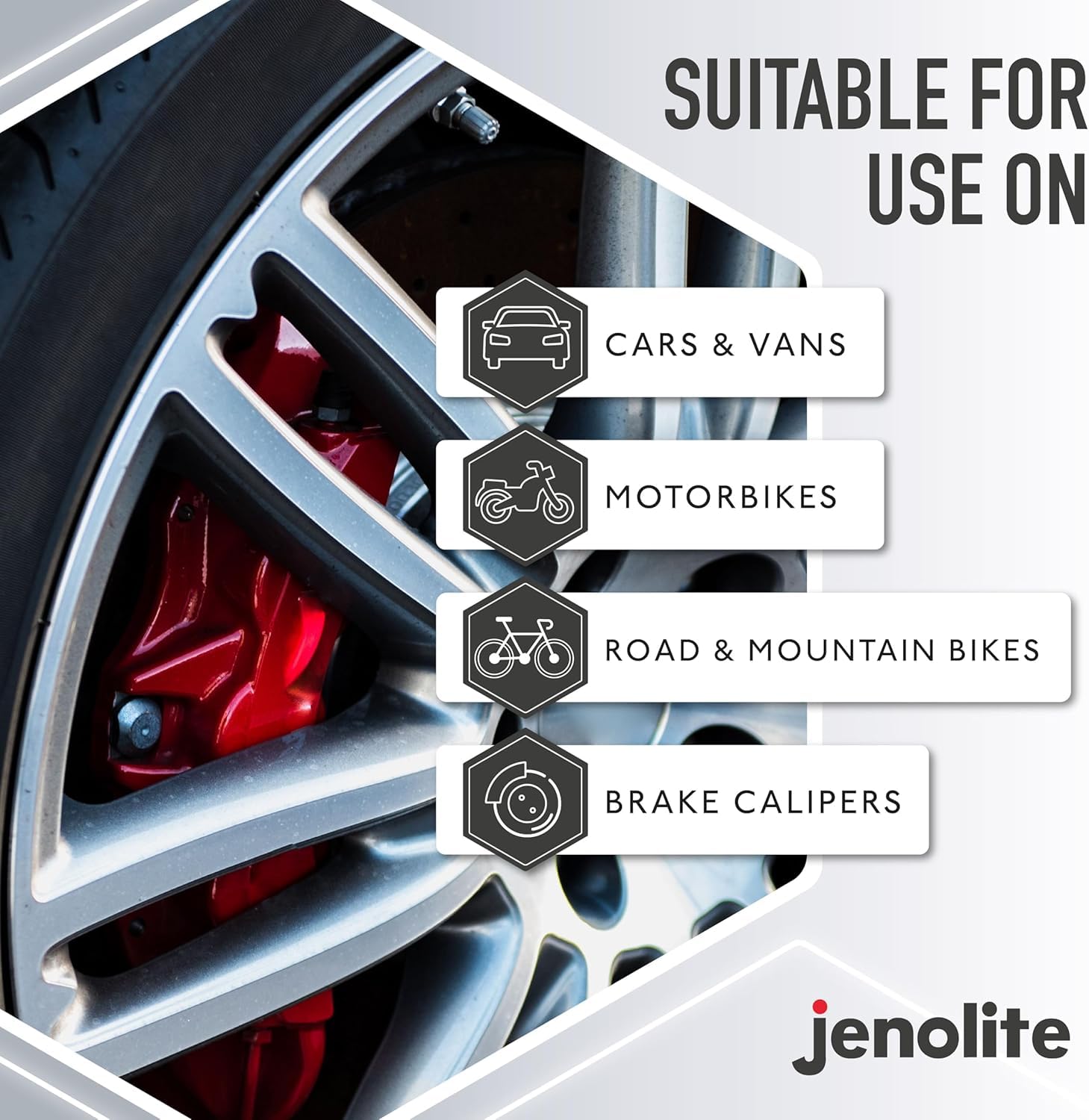 Jenolite Brake Caliper Paint | Silver | Restore & Transform Car Brake Calipers | 400Ml (13.05Fl Oz)