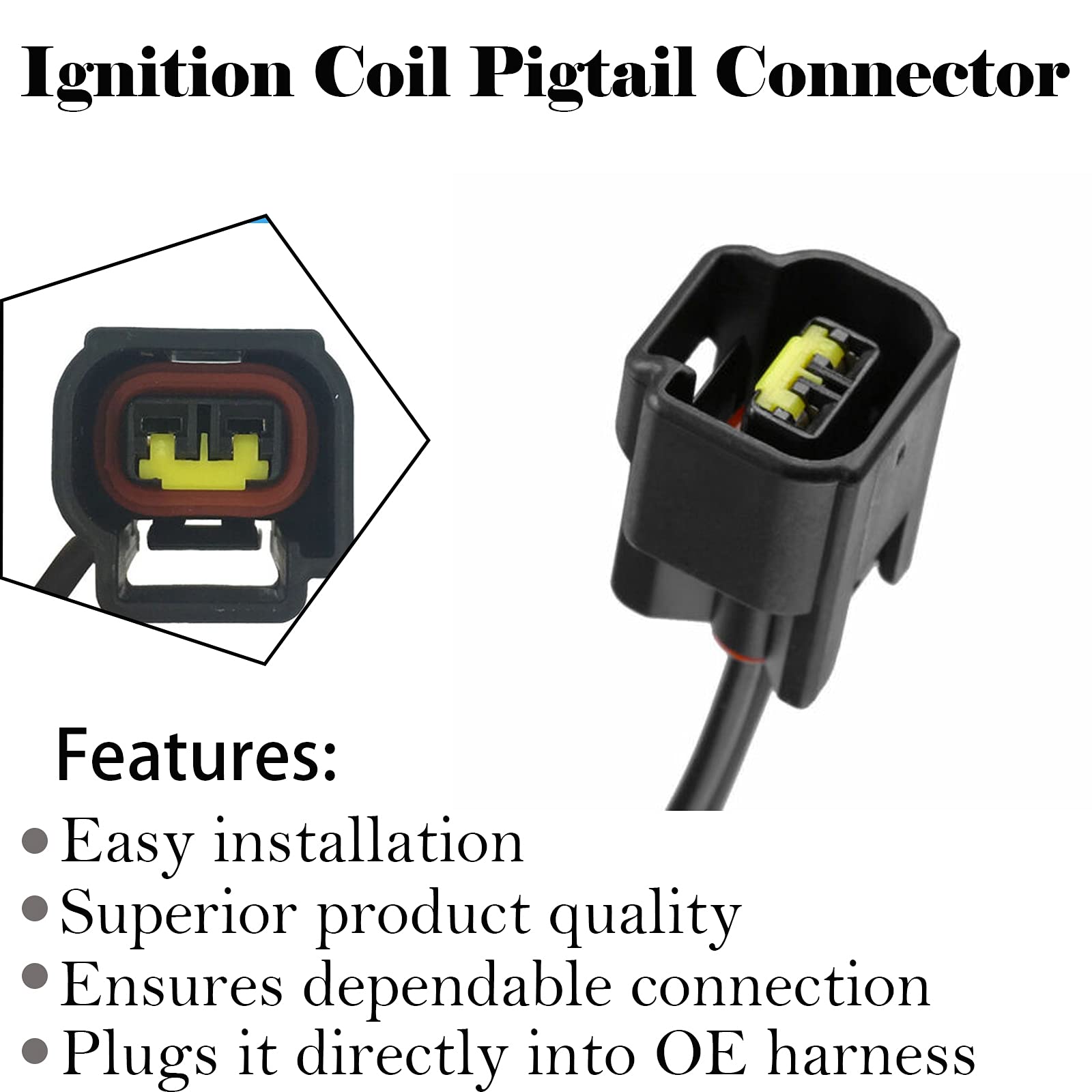 8 Pack Ford Ignition Coil Connector Plug Harness Compatible With Ford Ignition Coil Harness Ford 4.6L 5.4L 6.8L Mustang Cobra Sv