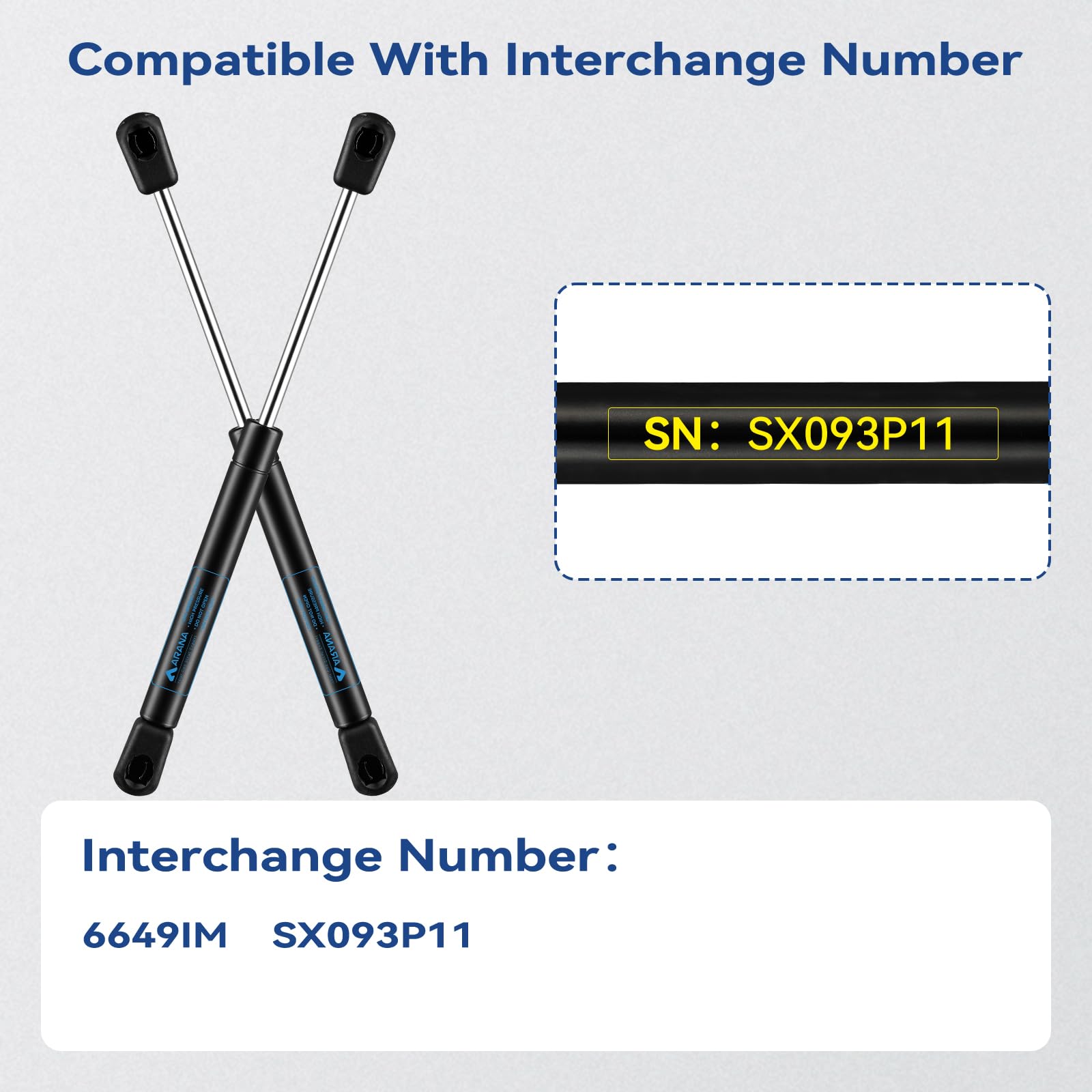 ARANA 10 Inch Gas Struts10 Lb/45 N, Gas Shocks Spring 10'', Tool Box Strut for Cabinets Truck Toolbox Boat Lid Lift Support