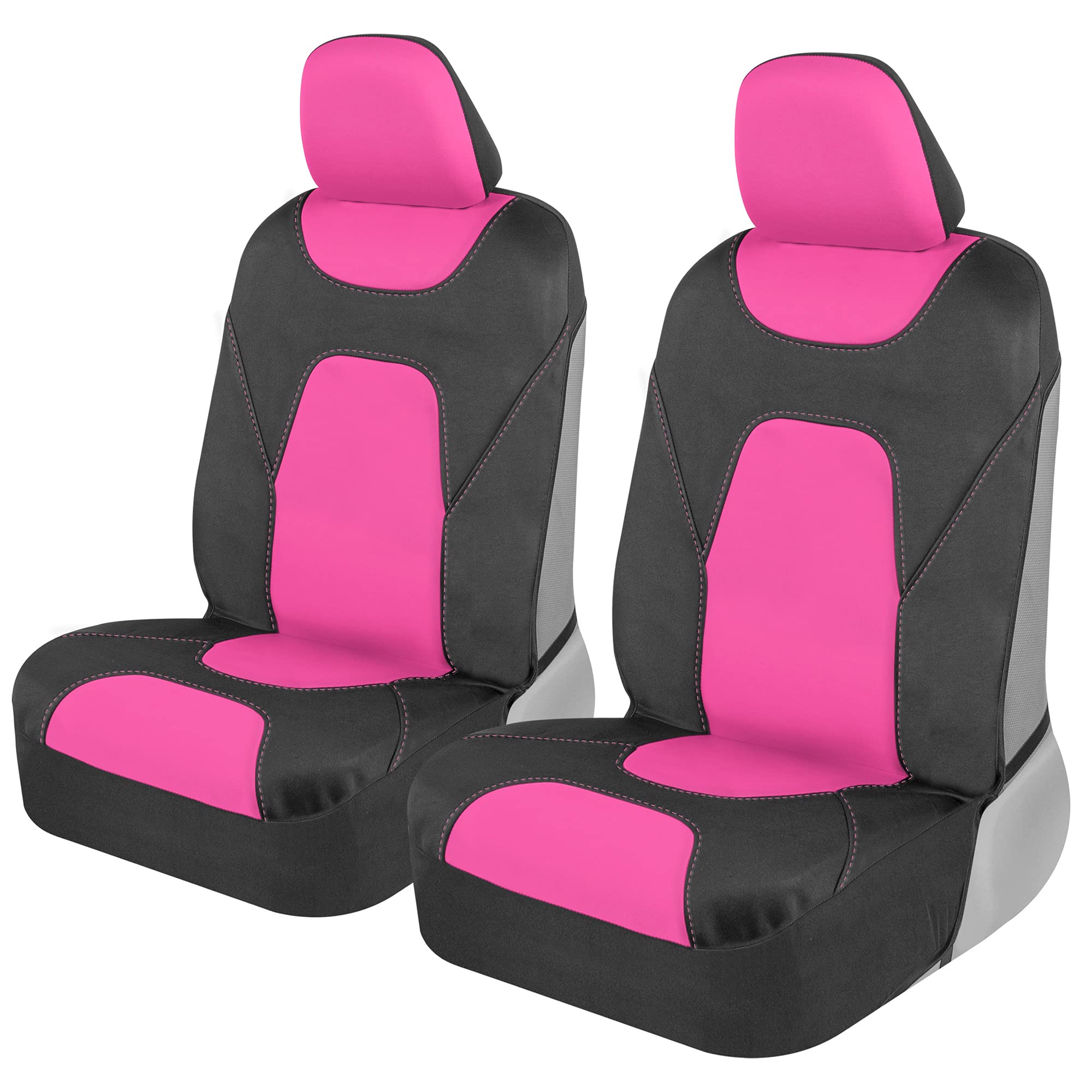Motor Trend Aquashield Car Seat Covers For Front Seats, Pink - Two-Tone Waterproof Seat Covers For Cars, Neoprene Front Seat Cov