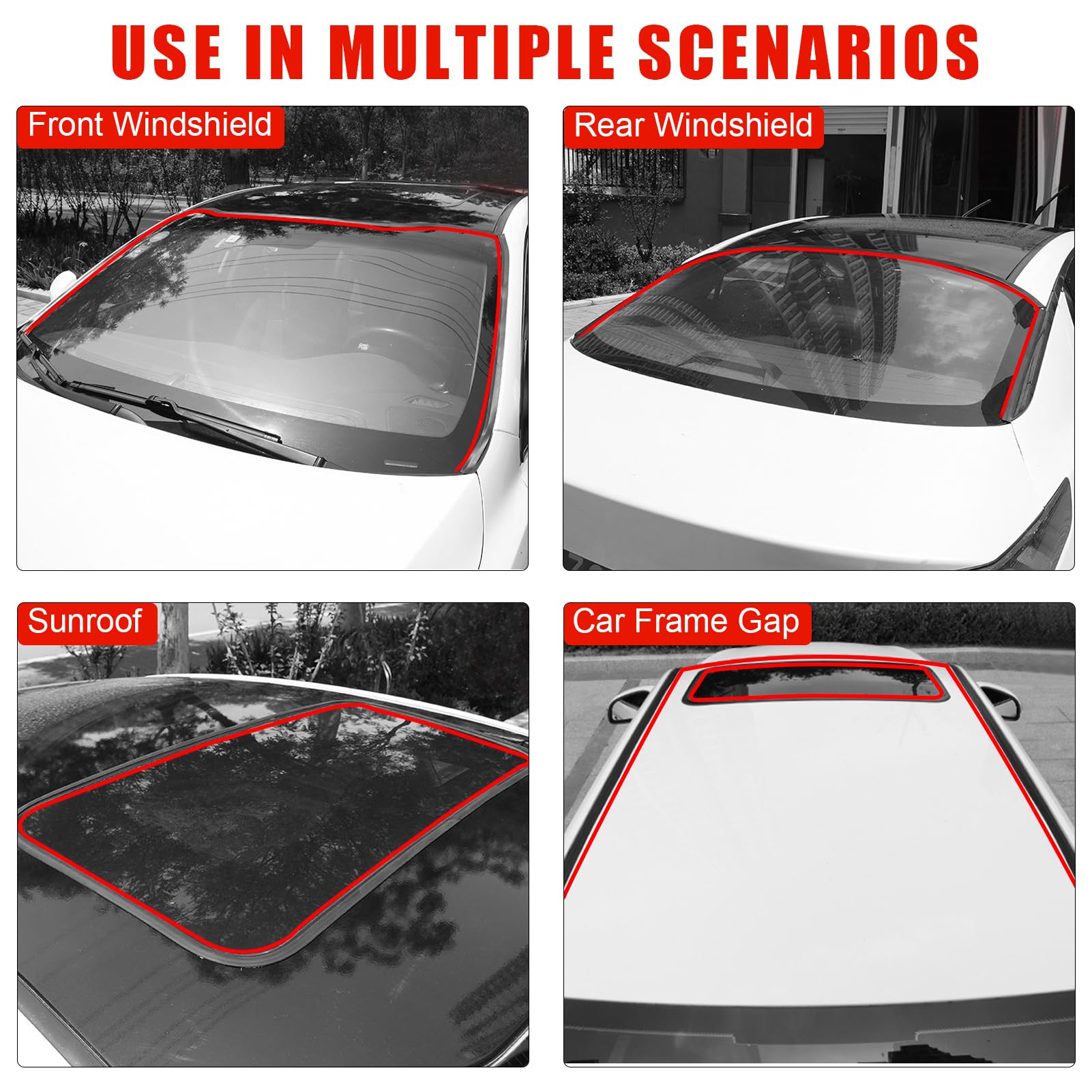 23Ft Car Sunroof Seal Car Windshield Seal Strip Universal Windshield Weather Stripping T Shape Windshield Rubber Seal For Roof S