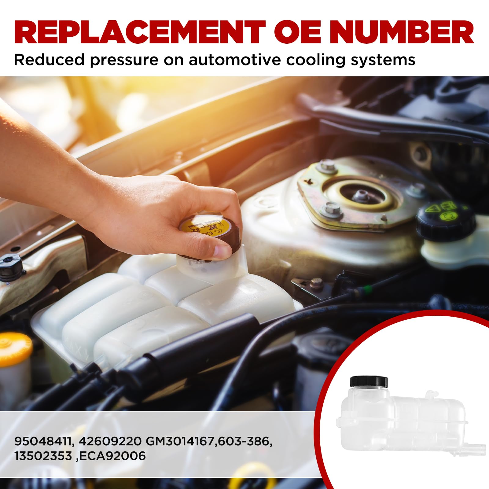 Bdfhyk Engine Coolant Expansion Reservoir Overflow Tank Compatible With 2012-2019 Chevrolet Chevy Sonic Replace 95048411 4260922