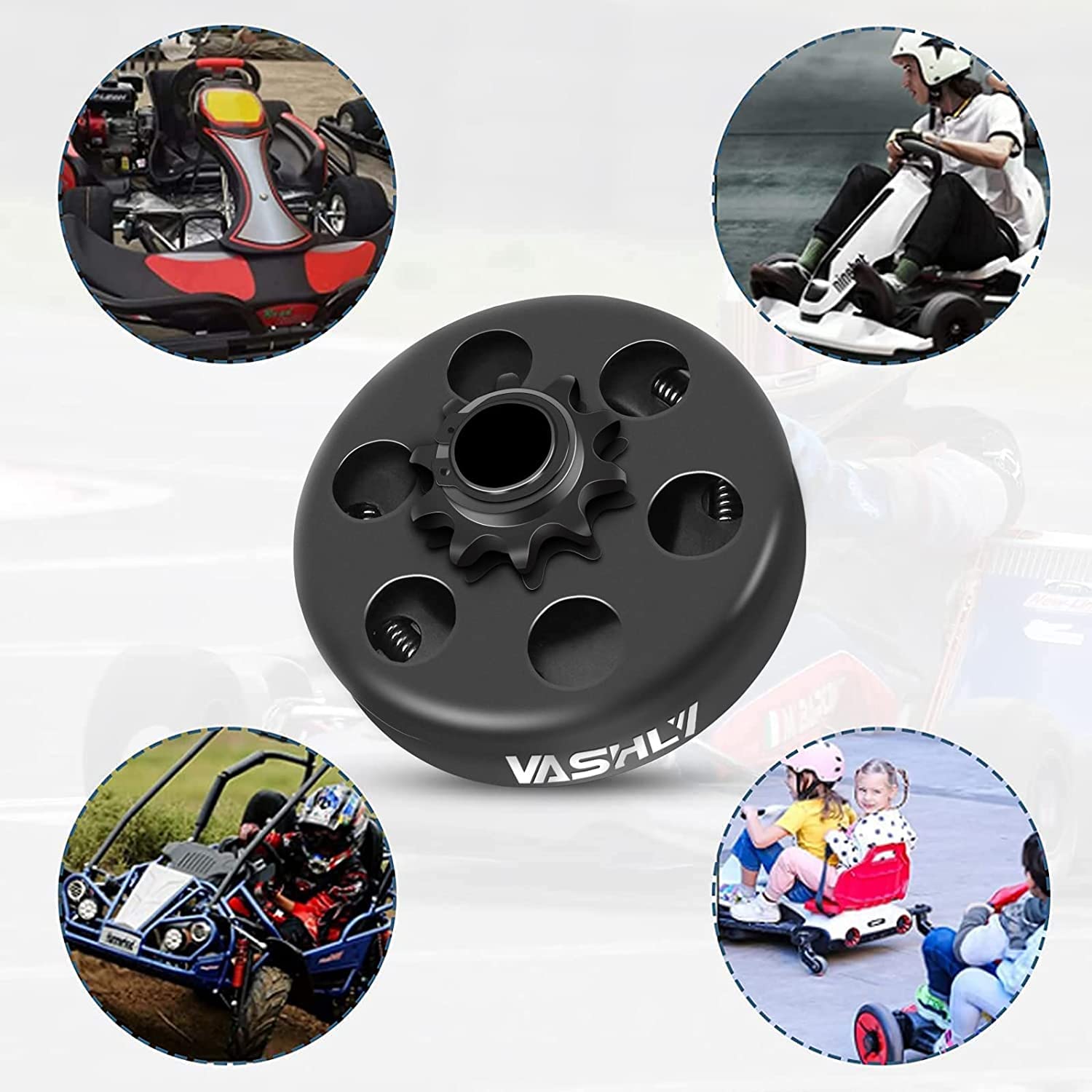 Vashly Go Kart Clutch 3/4' Bore 10T With #40 41 420 Chain For Go Kart Minibike And Fun Kart Engine