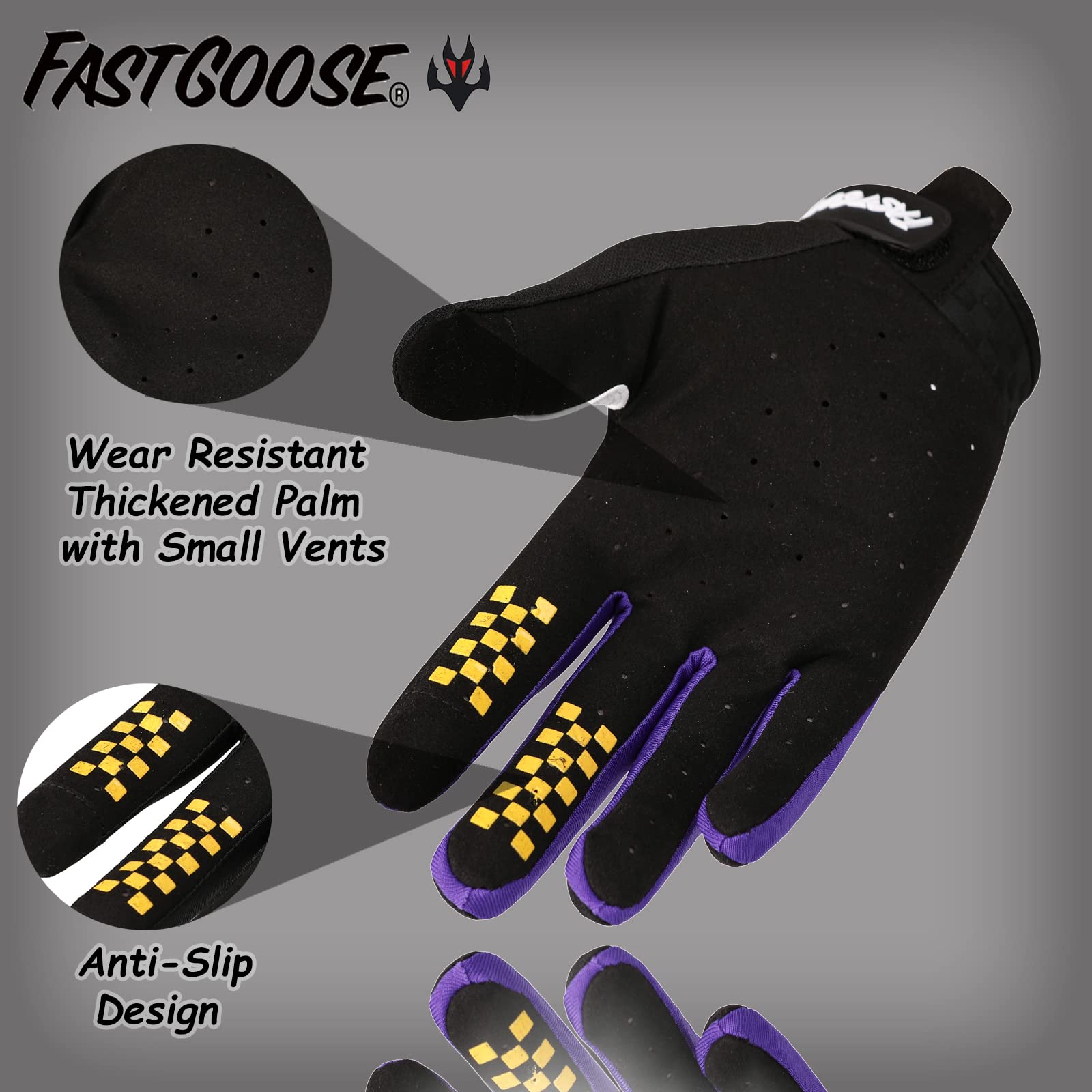Fastgoose Dirt Bike Motocross Gloves - Motorbike Riding Bike Gloves For Atv Mx Mtb Off Road Racing Sports Cycling (Black, Small)