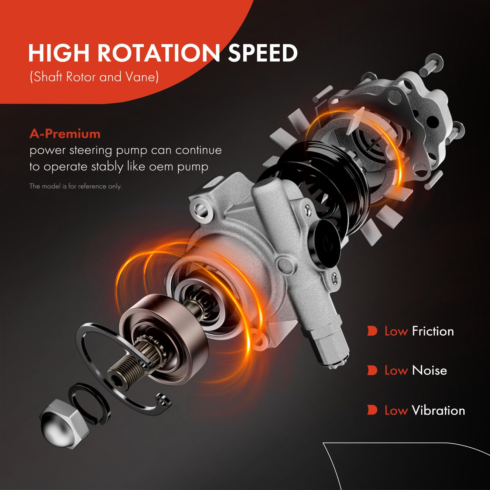 A-Premium Power Steering Pump Compatible with Volkswagen Jetta 1999-2005, Golf 1999-2006, Beetle 1998-2006, 1.9L Diesel, Replace