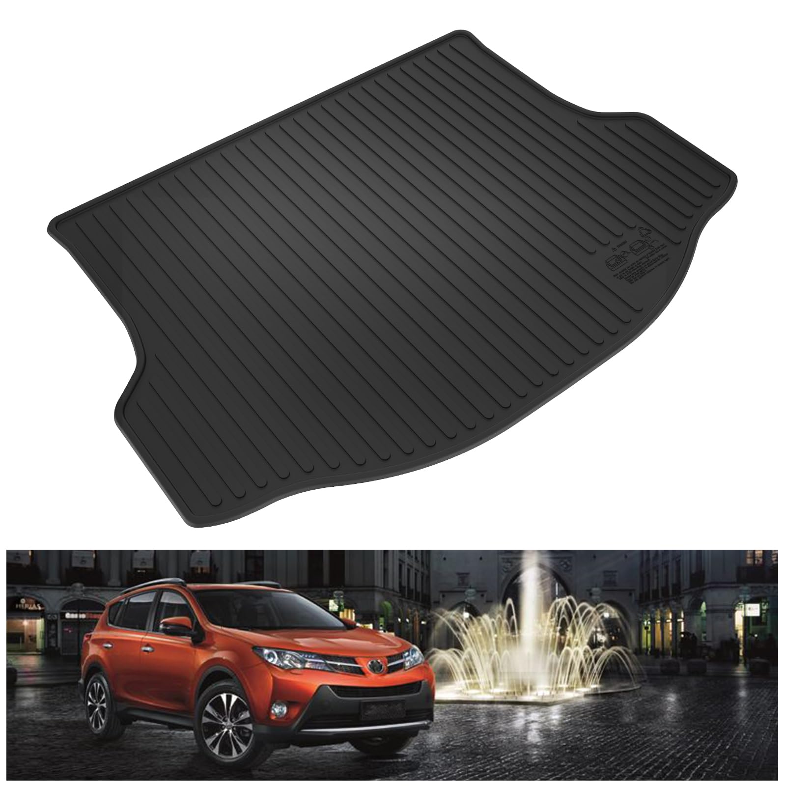 Kiwi Master Cargo Trunk Mat For 2013-2018 Toyota Rav4 Oem Replacement Pt908-42135 All Weather Trunk Tray Liner Tpe Slush Mats Bl