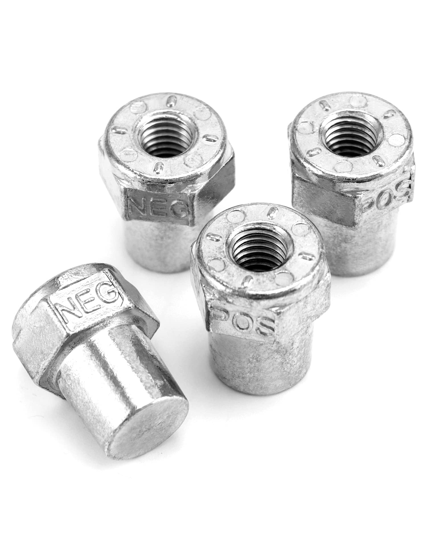 Qwork Car Positive Negative Battery Post Terminal, 2 Pair Zinc Alloy Battery Adapter, 3/8 Female Stud Adapter