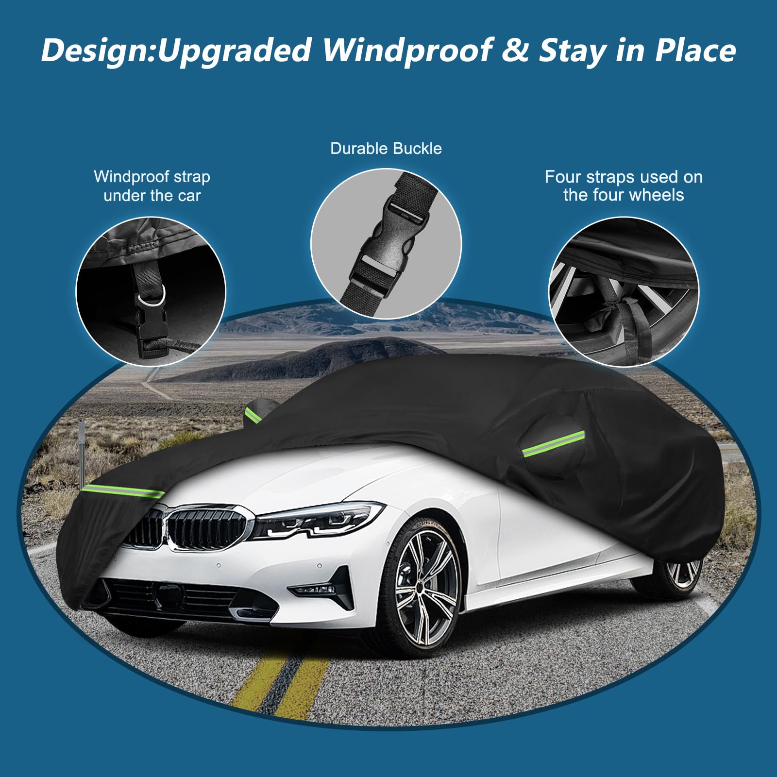 Car Cover For Bmw M3 320I 328I 328D 330I 330E 335I 340I 2007-2023, Waterproof 210D Oxford Cloth And Cotton Cover Outdoor Full Ca