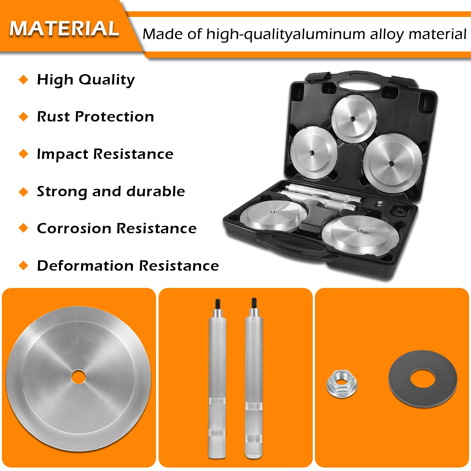 61850 Truck Hub Seal Installer Kit Fit For Size Seal For Class 7 & Class 8 Trucks, Trailers And Some Medium Duty Trucks, 5 Pcs