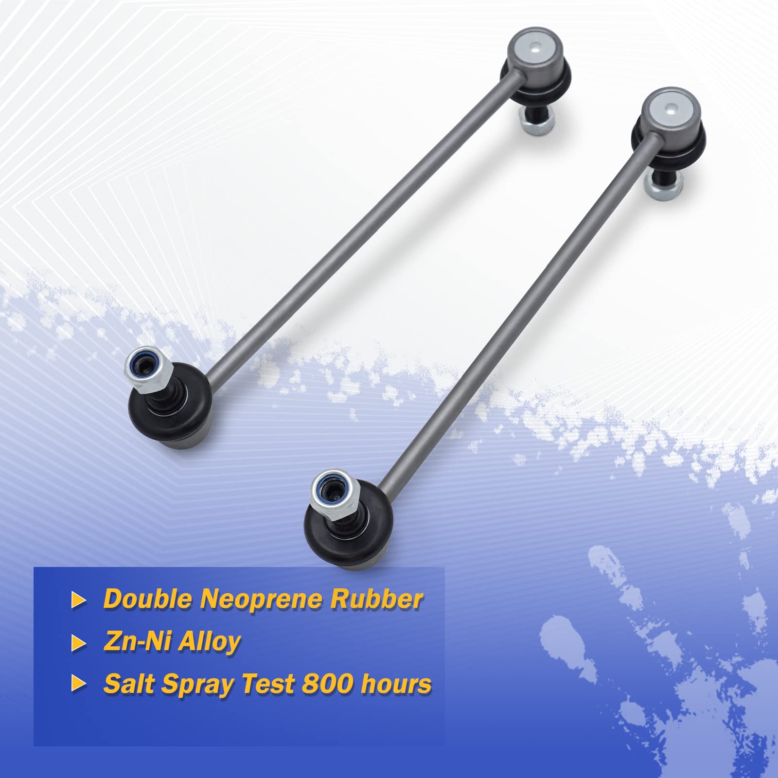 10.63 Zinc-Nickel Alloy Front Left & Right Stabilizer Sway Bar Links For Hyundai Azera 12-17, ­Sonata 12-15, Kia Cadenza 14-16, Optima 12-16 54830-3Q000