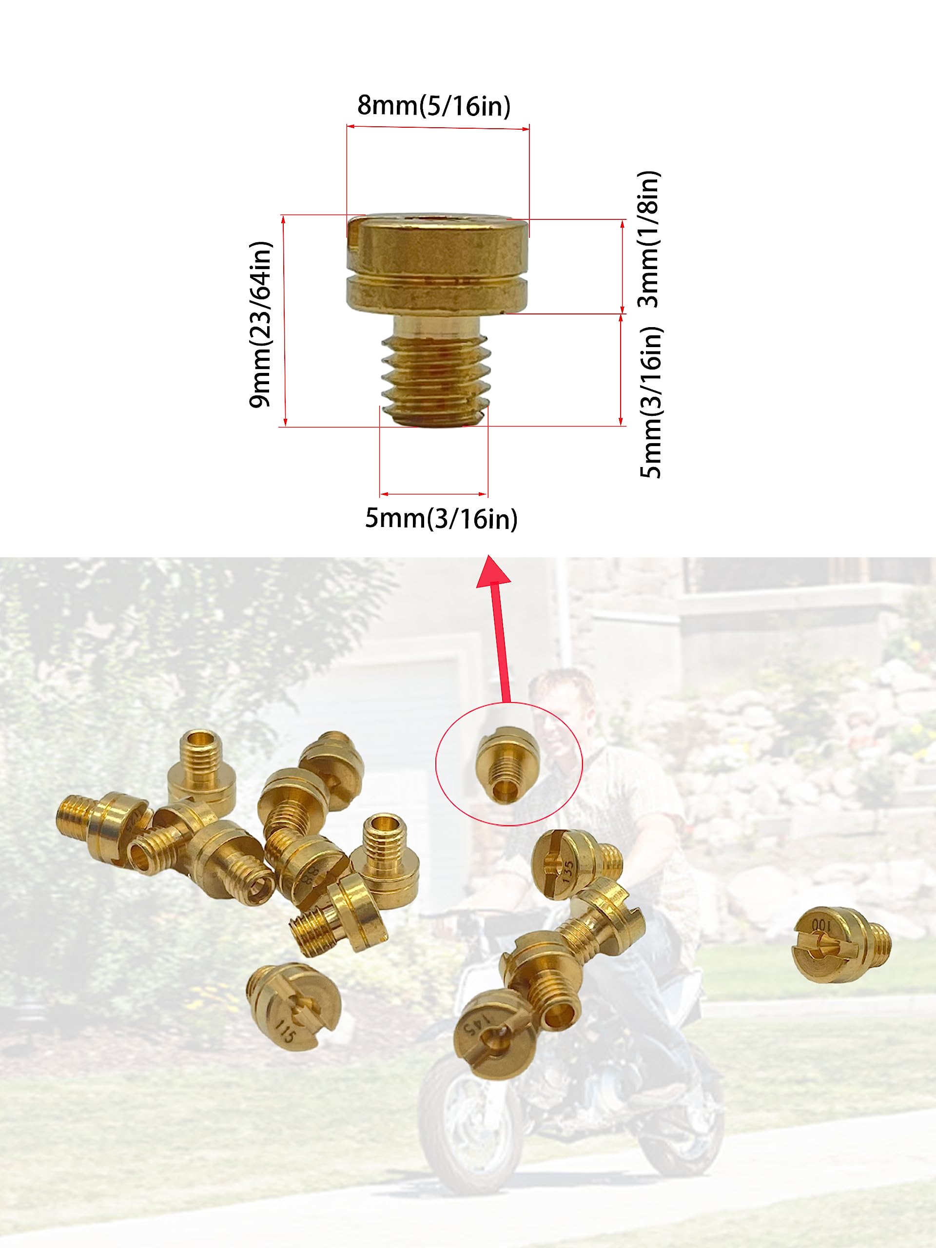 16Pcs Carburetor Jet Kit Main Jets For Mikuni Vm22 Vm24 Vm26 125Cc 150Cc 200Cc 250Cc For Mini Bike Dirt Bike Pit Bike Atv 88 90 95 98 100 105 110 115 120 125 130 135 140 145 150 155