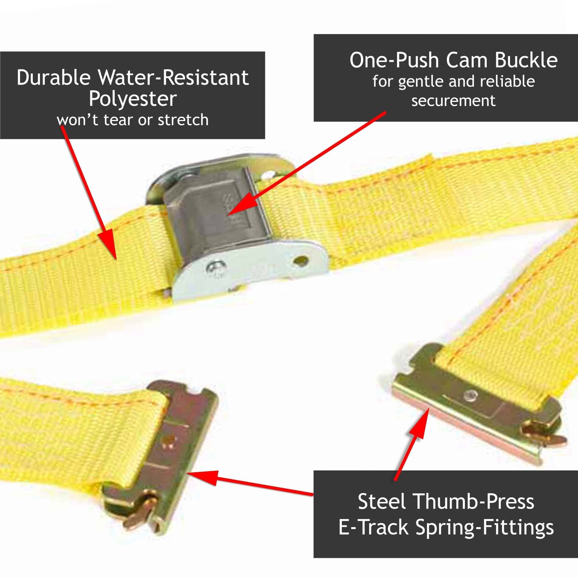 Dc Cargo Mall 2 E-Track Straps, 2'' X 12' Cam Buckle Cargo Tie-Down Straps For Etrack Tie Down Systems In Trucks, Vans, Trailers
