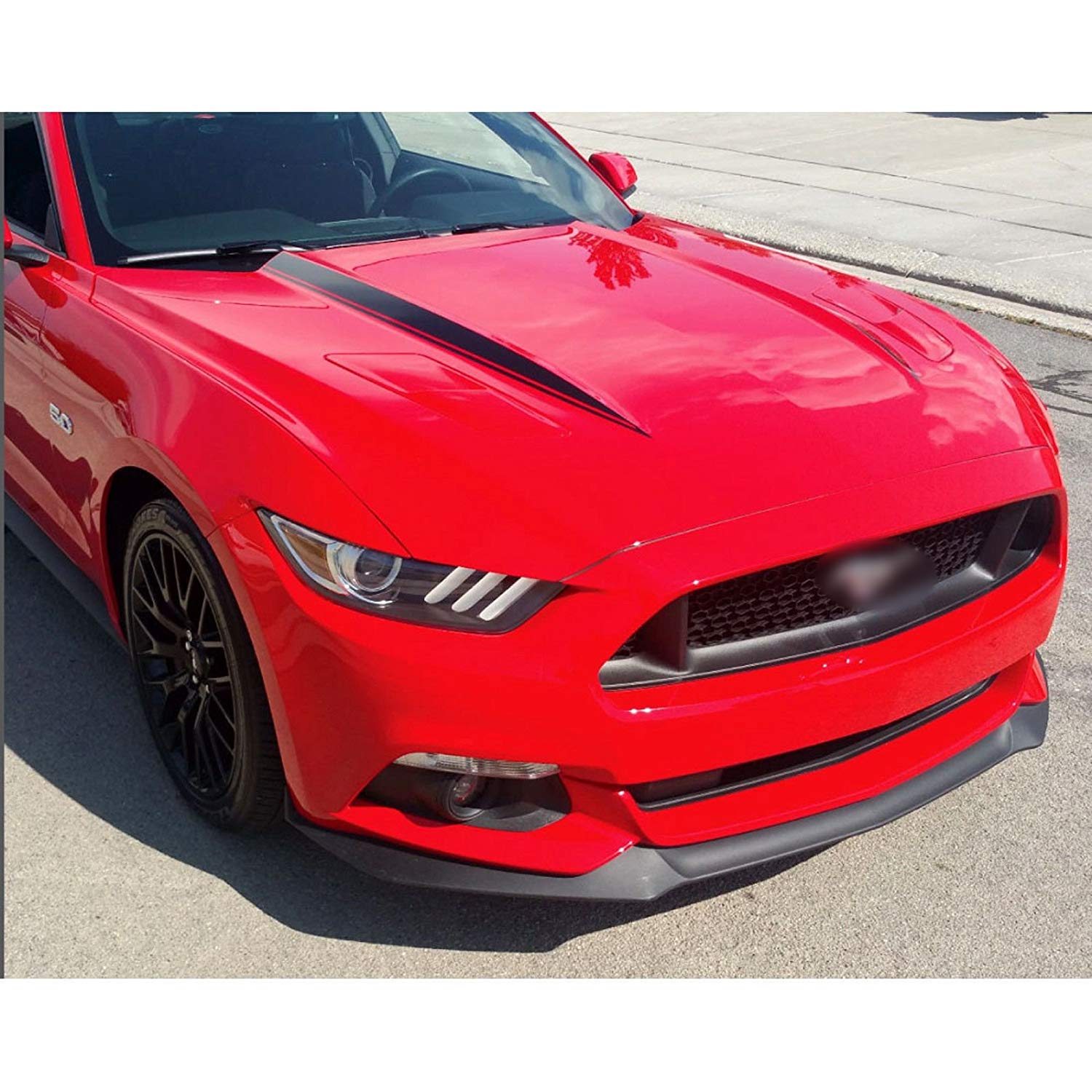 X Xotic Tech Hood Spear Side Stripe Decal Sticker Compatible With Ford Mustang 2015-2023, Glossy Black