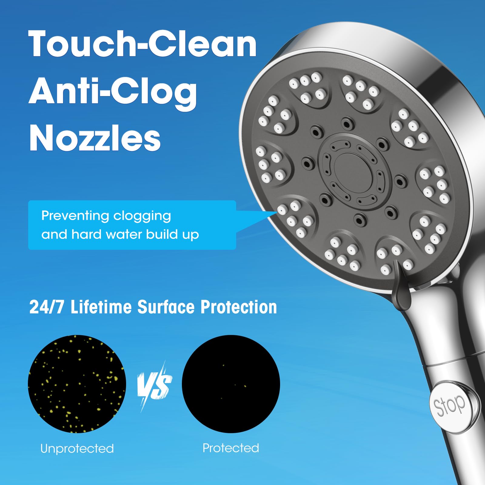 Fasdunt Rv Shower Head With Hose, High Pressure Handheld Shower Head With On Off Switch, 7 Mode Shower Head For Rv/Campers, Trav