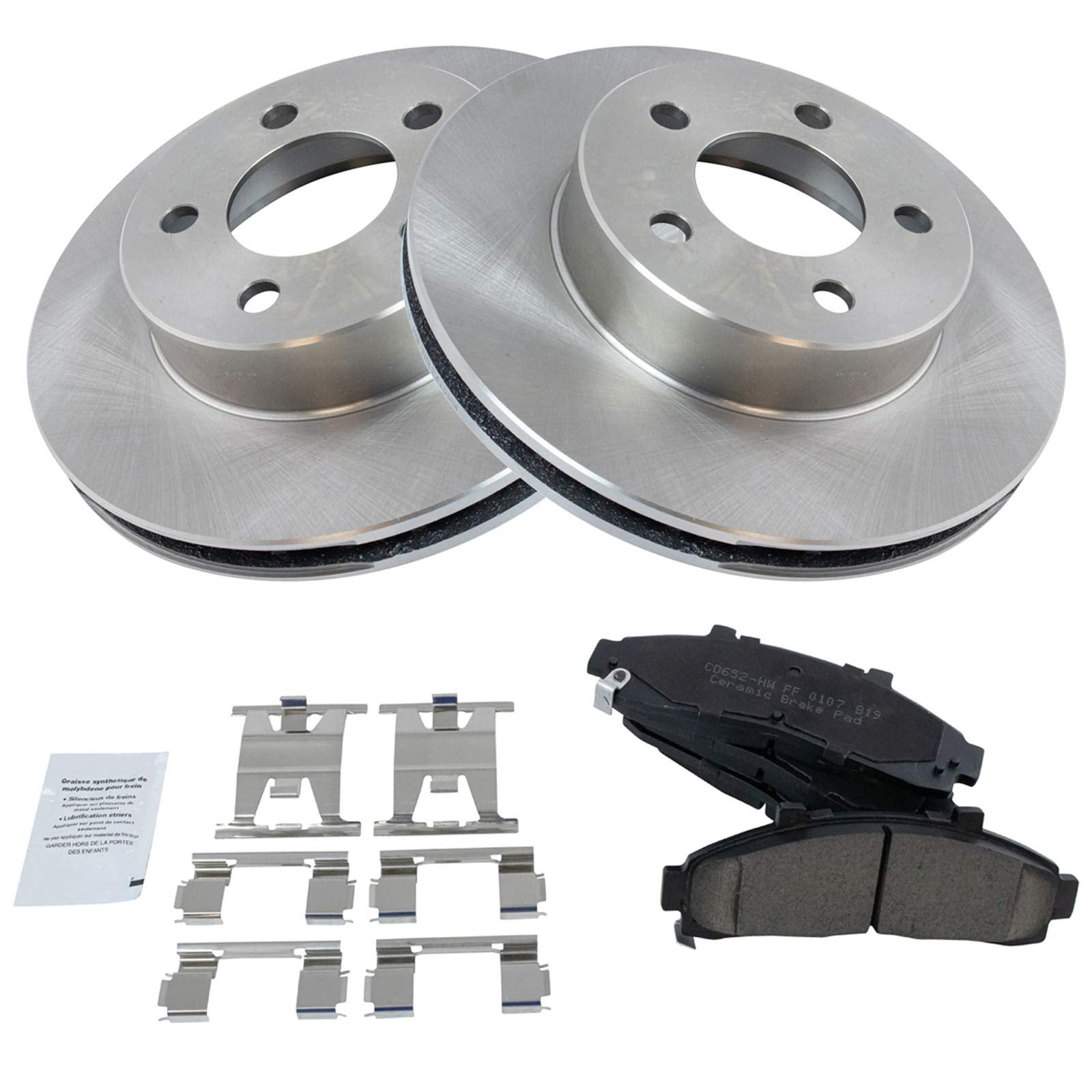 Trq Front Brake Pad & Rotor Kit Brake Pads Brake Rotor Ceramic Compatible With 1995-2001 Ford Explorer 1998-2002 Ranger Mazda B4