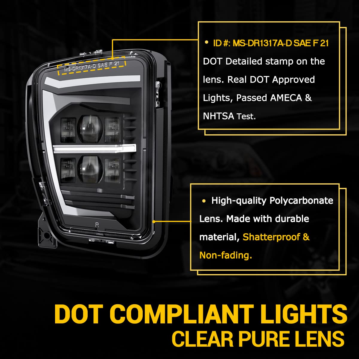 Z-Offroad Led Fog Lights W/White Drl Compatible With 2013-2018 Dodge Ram 1500 Bumper Driving Lamps Replacement Assembly Kit - Bl
