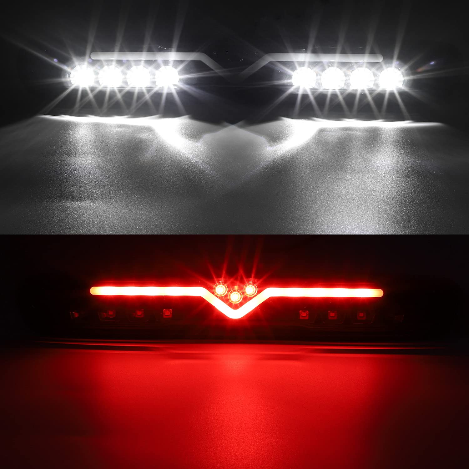 Partsam High Mount Stop Light Led 3Rd Brake Replacement For 07-13 Silverado/Sierra 1500 2500Hd 3500Hd Third Rear Cab Roof Center Tail Cargo Lamp(Smoke Lens)