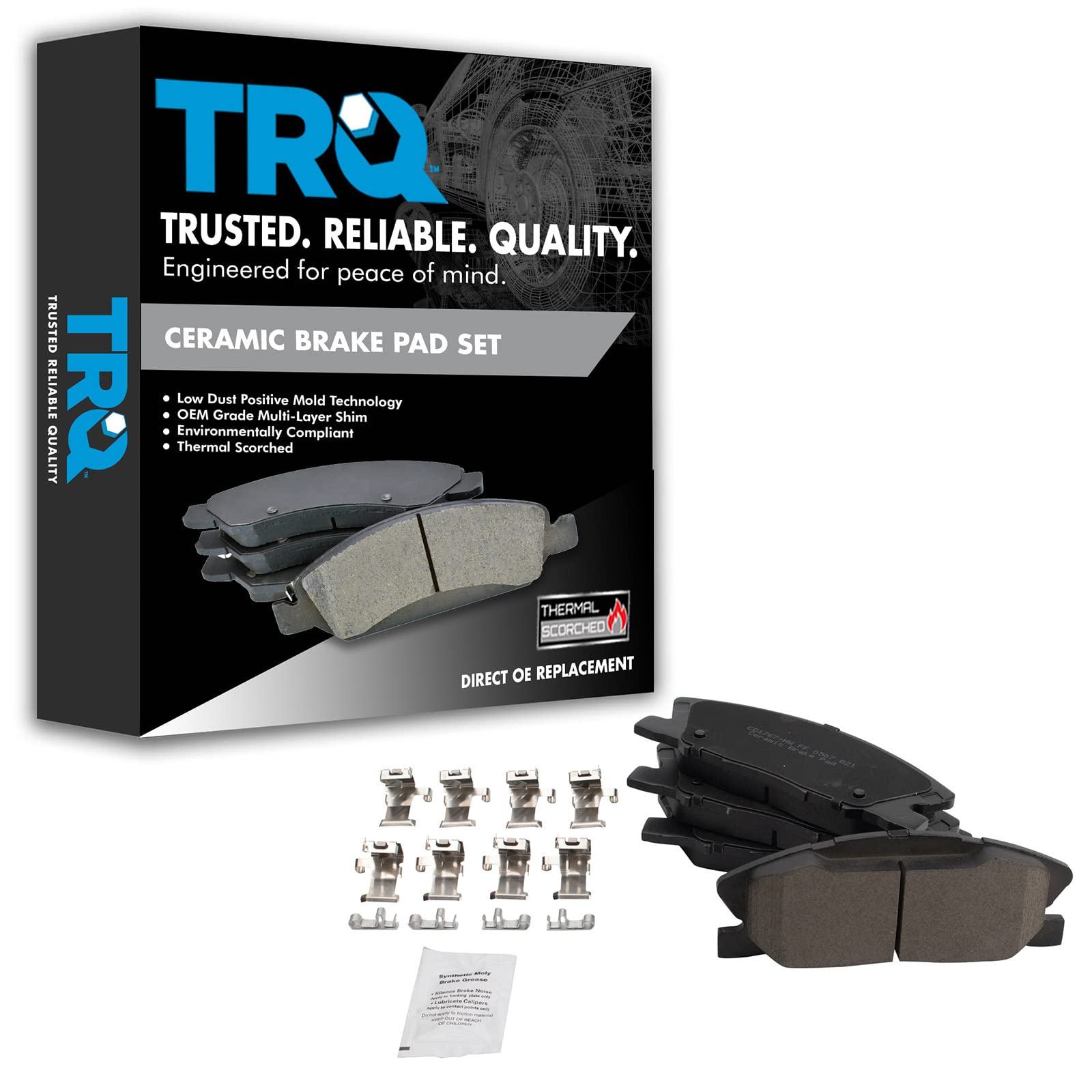 Trq Front Brake Pads Ceramic Compatible With 2014-2020 Dodge Charger