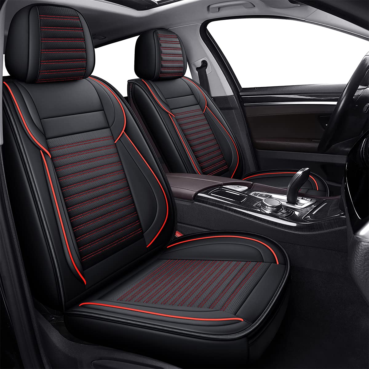 Lingvido Car Seat Covers,Breathable And Waterproof Faux Leather Automotive Driver Seat Covers For Cars Suv Pick-Up Truck Sedan,U