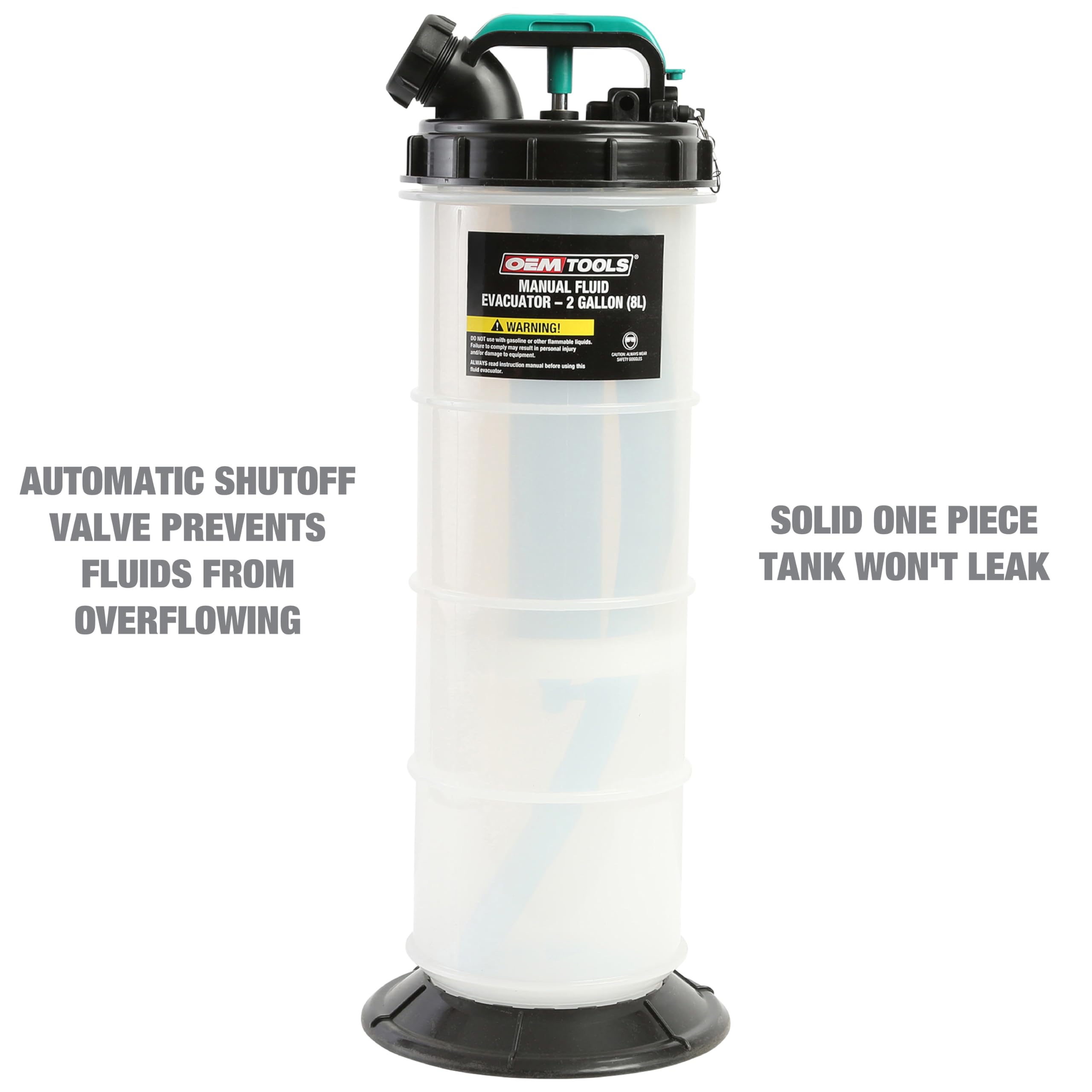Oemtools 24936 8 Quarts (2 Gallons) Manual Fluid Extractor, Oil Extractor Pump, Automotive Fluid Extractor For Various Oils And