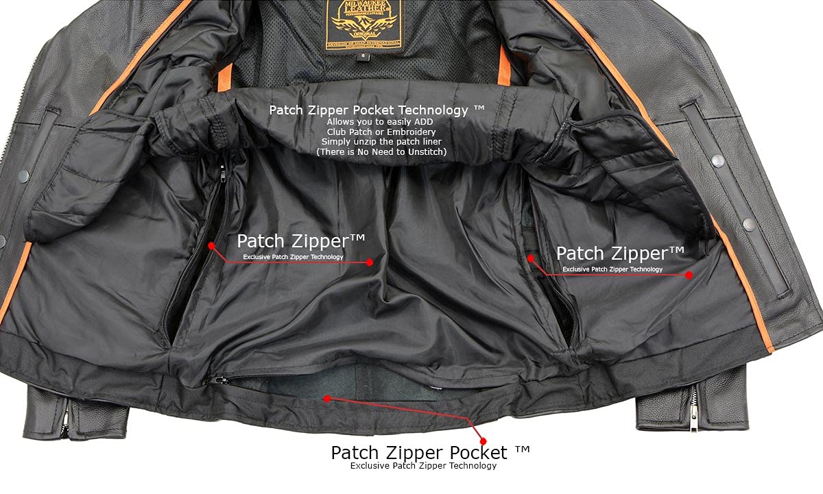 Milwaukee Leather LKL2710 Women's Classic Black Braided Motorcycle Jacket with Studded Back - 5X-Large