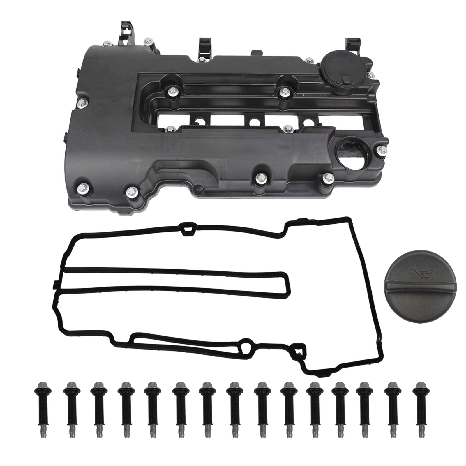Mitzone Engine Valve Cover Compatible With 2011-2019 Chevy Cruze Sonic Volt Trax Buick Encore Cadillac Elr 1.4L Turbo Replace# 55573746 25198498 264-968