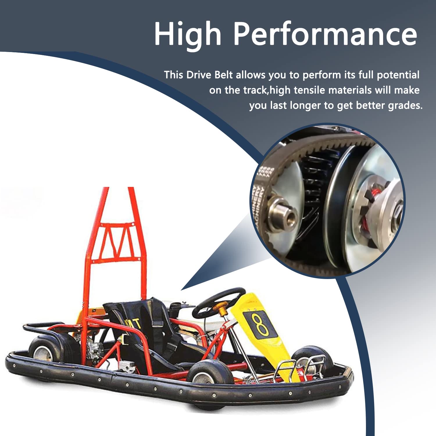 3Pcs GO Kart Drive Belts Fit for 30 Series Torque Converter Go Kart Parts - Drive Belt Clutch Replacement for Manco 5959 / Comet