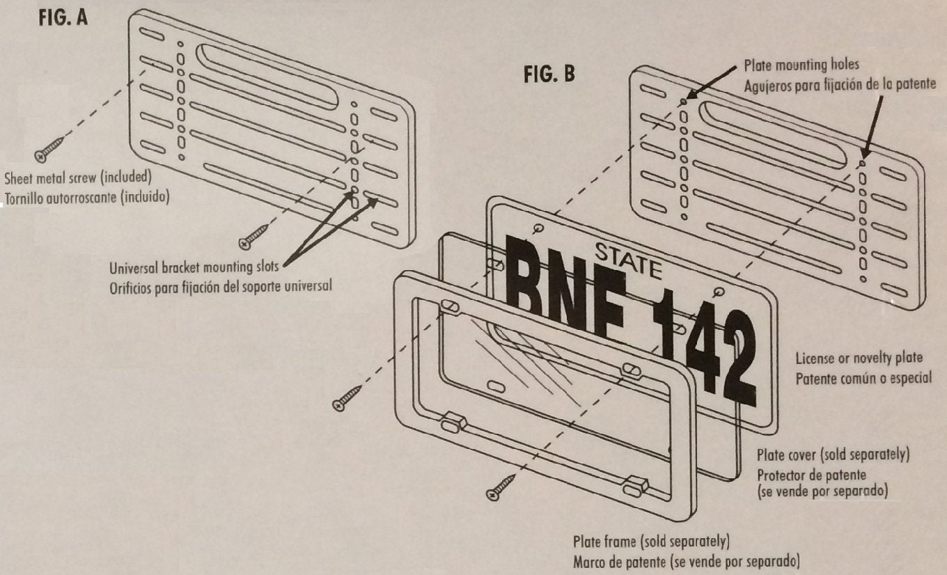 Vpware Universal 12'' X 6'' License Plate Mounting Kit