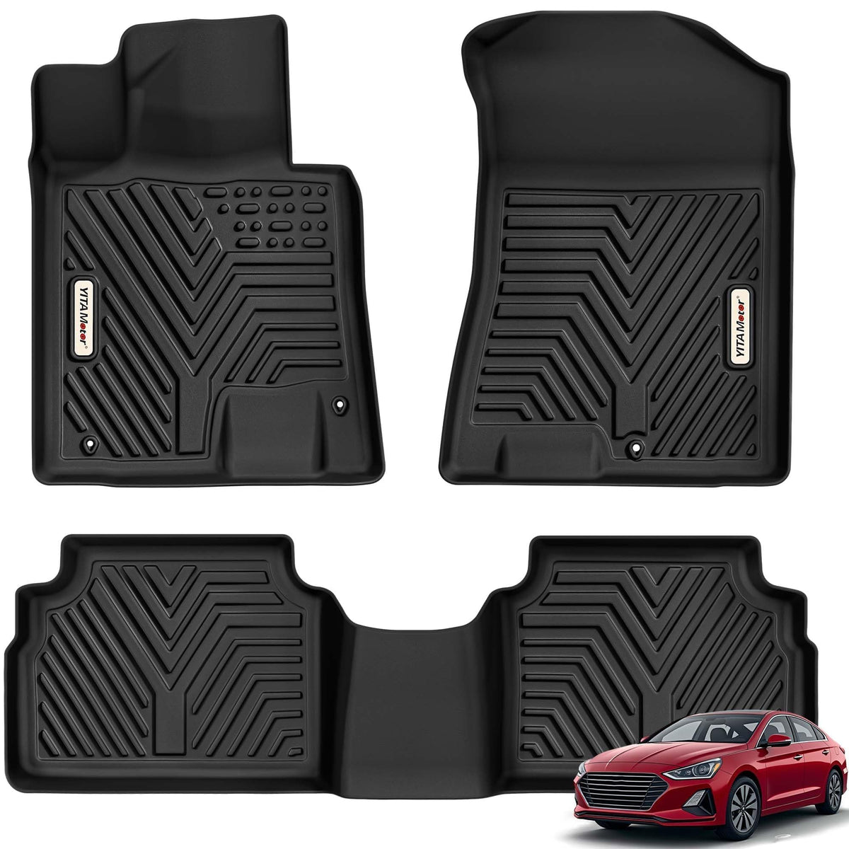 Yitamotor Floor Mats Compatible With 2020-2025 Hyundai Sonata / 2021-2025 Kia K5 (Only Fwd Models, Not For Awd/Hybrid), Tpe Cust