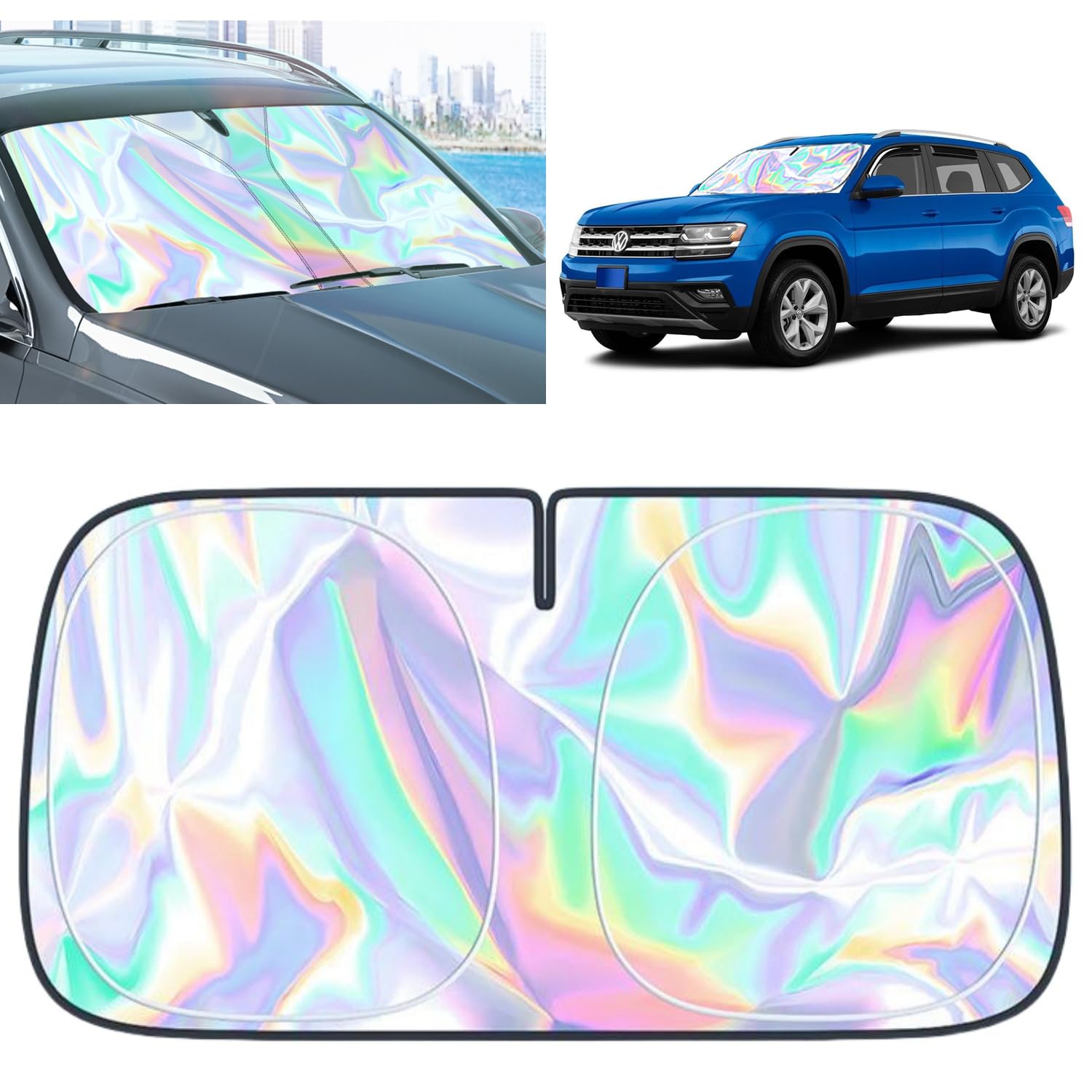 for Volkswagen Atlas Windshield Sun Shade - Foldable Windshield Cover Sun Shade Atlas 2018-2025 Accessories Protect Car from Sun