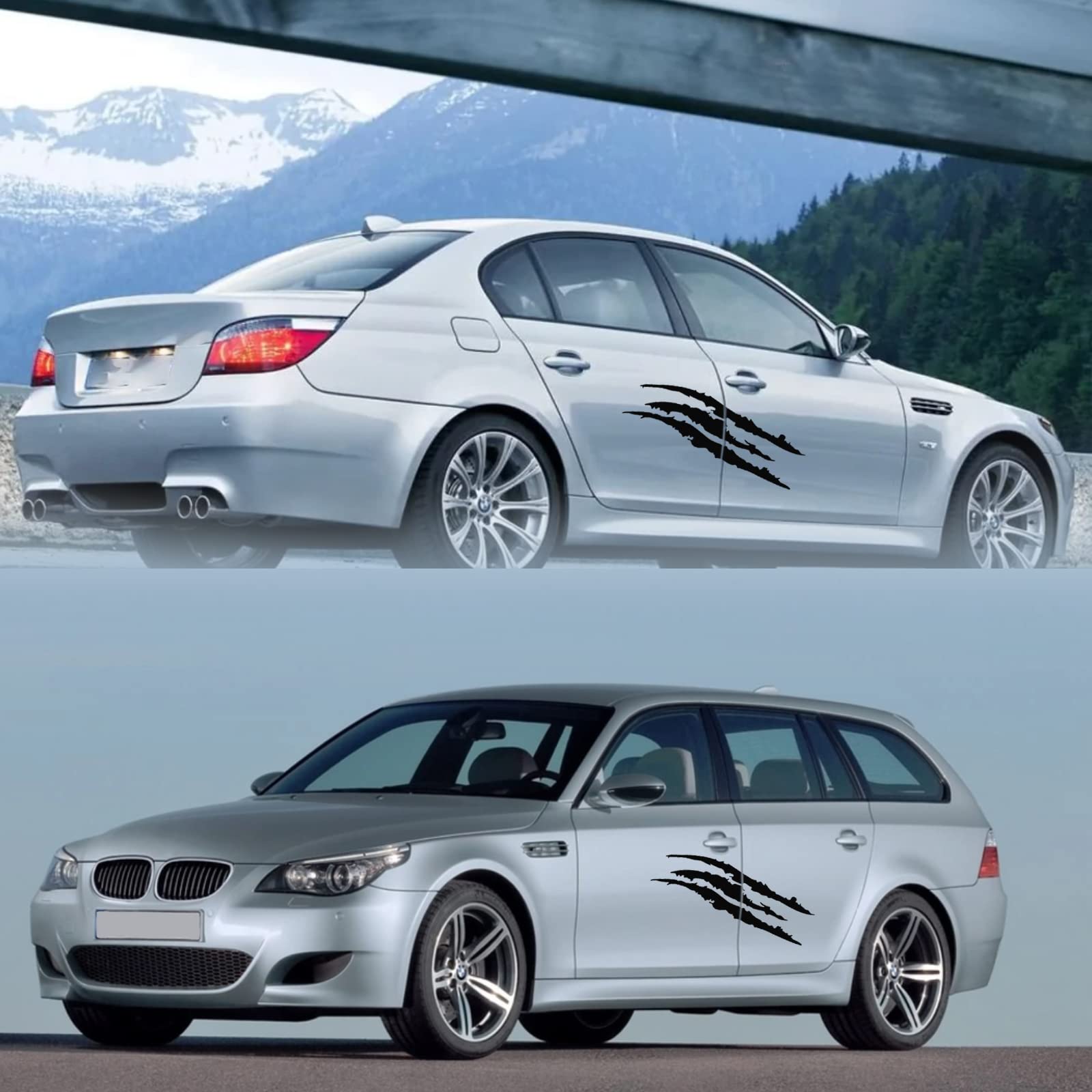 2Pcs Claw Mark Decals For Cars,Headlight Car Sticker,Stripes Scratch Decal Vinyl For Sports Cars Suv Pickup Truck Window Motorcycles Ect (Black)