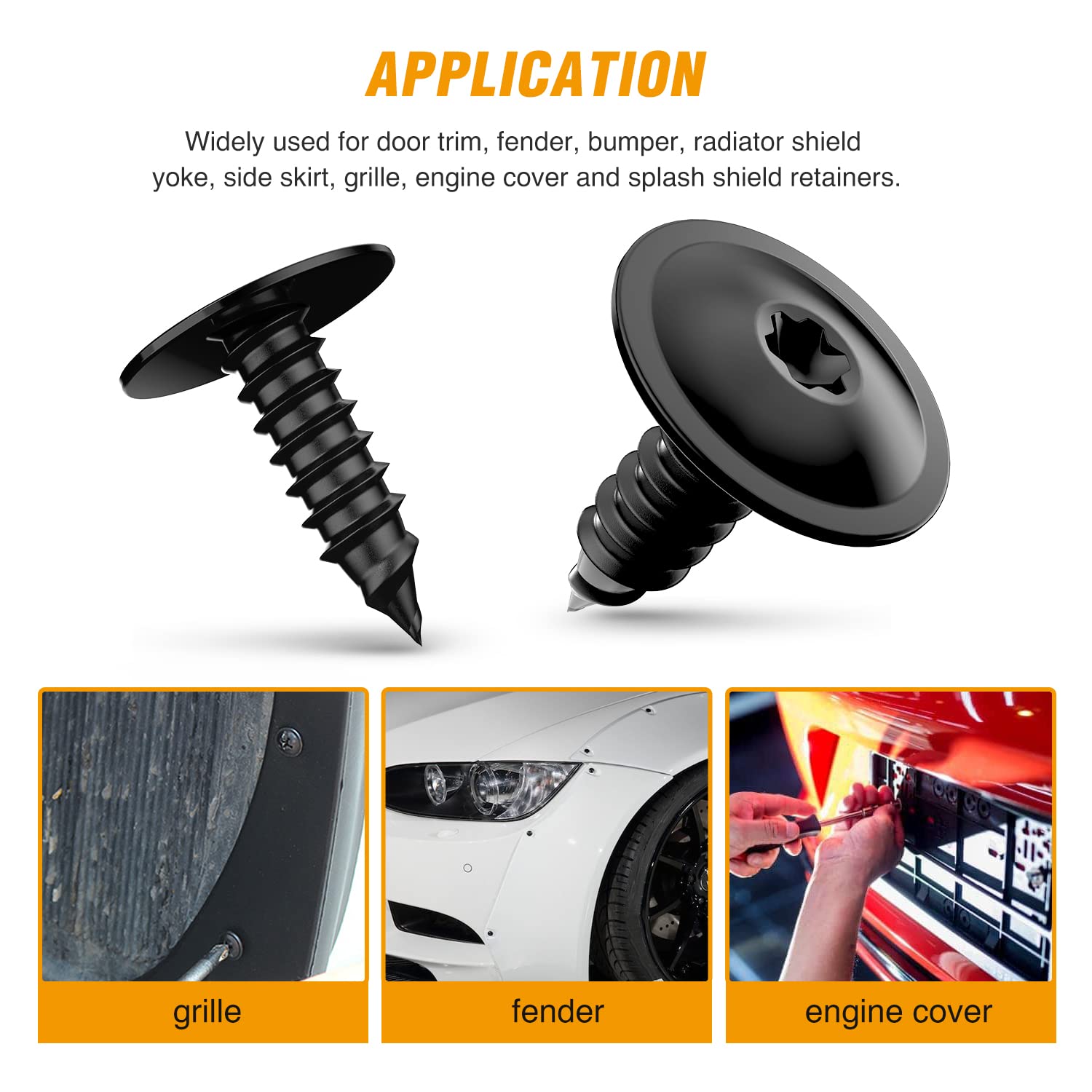 Gooacc 25Pcs T25 M4.8  16 Torx Screw Fender Liner Splash Shield Bumper Cover Compatible With Audi Volkswagen Skoda Porsche, Oem: