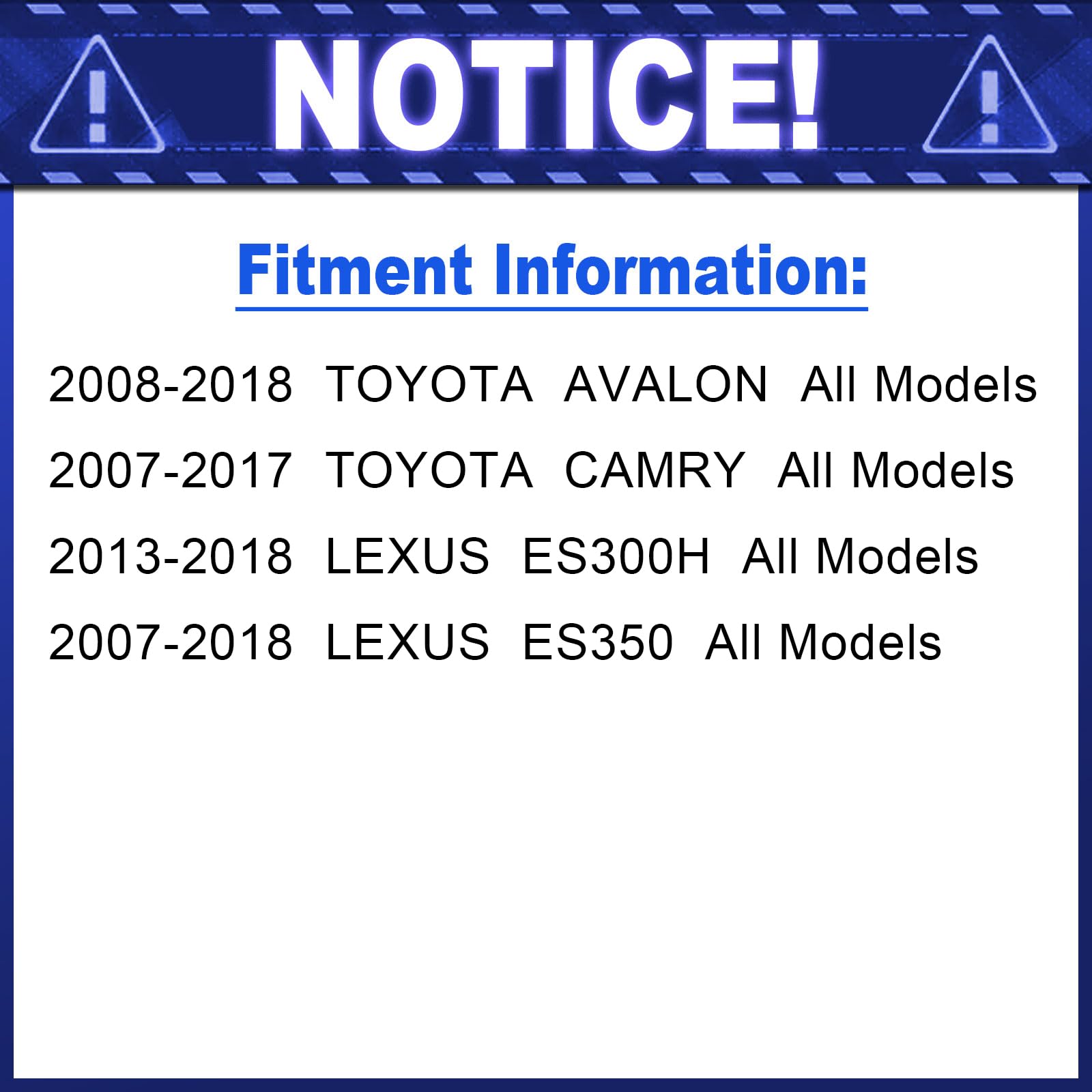 Front Brake Pads and Rotors Kit for 2007-2017 Toyota Camry, 2008-2018 Toyota Avalon, 2007-2018 Lexus ES350, 2013-2018 Lexus ES30