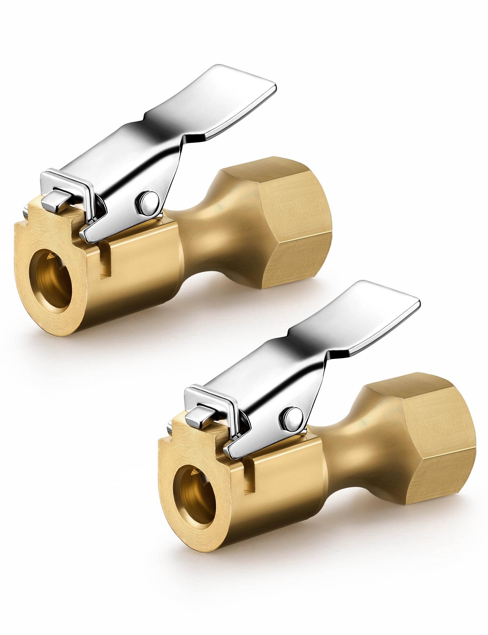 Astroai 4 Pack Air Chuck, Heavy Duty Closed Flow Lock On Tire Chuck With Clip For Inflator Gauge Compressor Accessories, Yellow