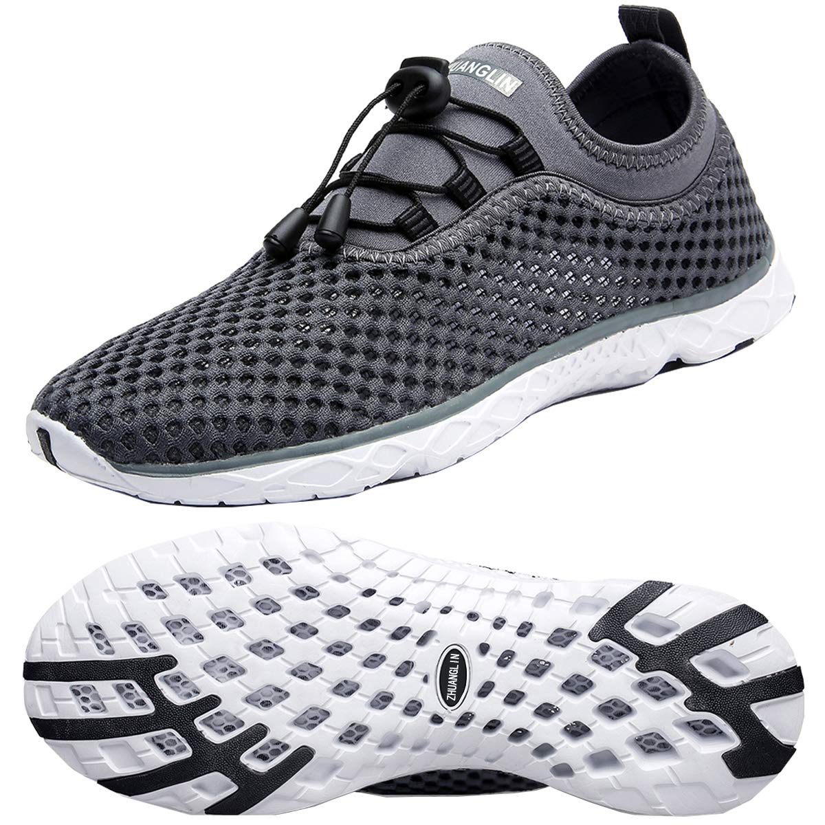 Zhuanglin Womens Quick Drying Aqua Water Shoes,Darkgrey,85 B(M) Us