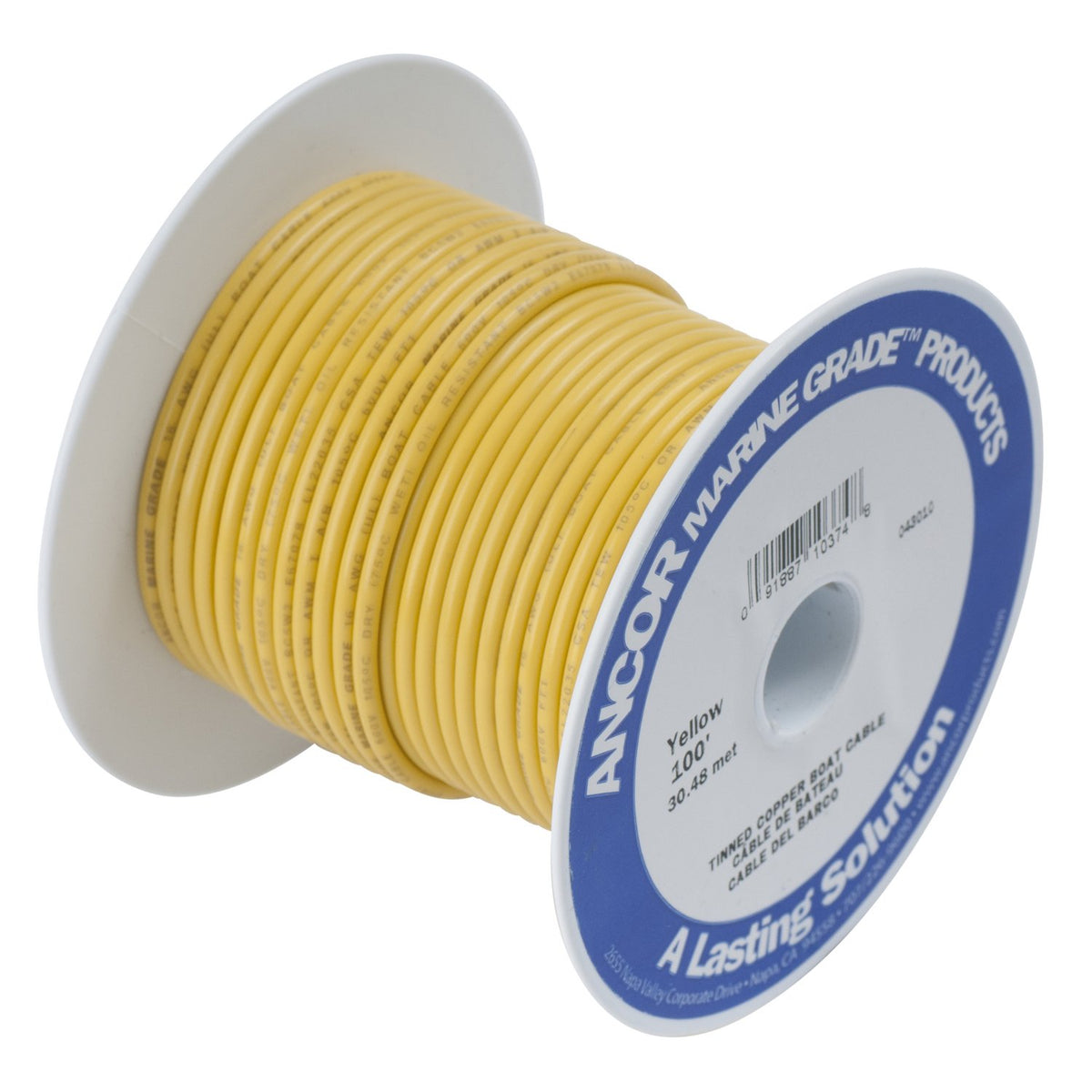 Ancor 101025 Tinned Copper Wire, 18 Awg (0.8Mm2), Yellow - 250Ft