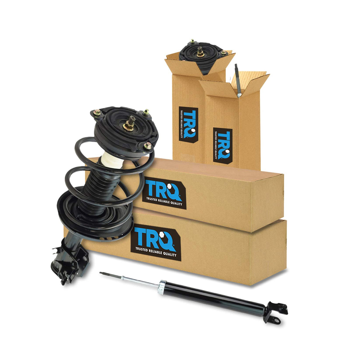 Trq Front And Rear Complete Strut Assembly & Shock Absorber Kit Complete Strut & Coil Spring Assembly Compatible With 2013-2018 