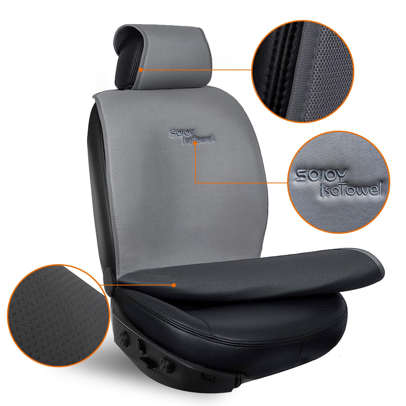 Sojoy Isotowel Car Seat Cover,Microfiber Seat Towel,With Quick-Dry Material And Non-Slip Back,Car Seat Protection For All Workou