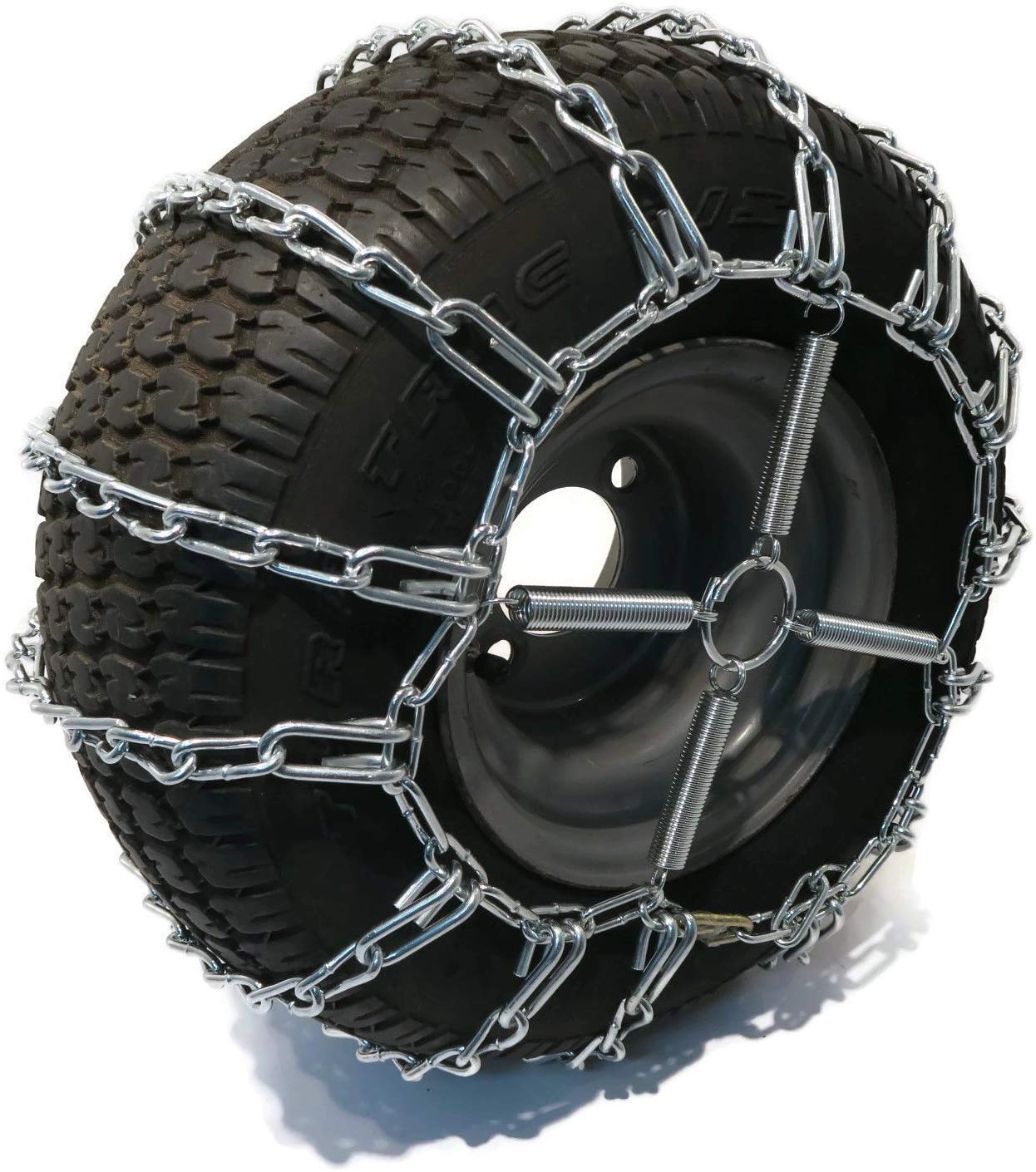 The Rop Shop | Pair Of 2 Link Tire Chains & Tensioners 18X6.5X8 For Snow Blowers, Lawn & Garden Tractors, Mowers & Riders, Utv, Atv, 4-Wheelers, Utility Vehicles