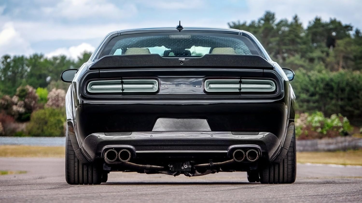 Ijdmtoy Blackout Smoked Lens Rear Bumper Reflector Lenses Compatible With 2015-Up Dodge Challenger, Oe-Spec Lh Rh Assembly