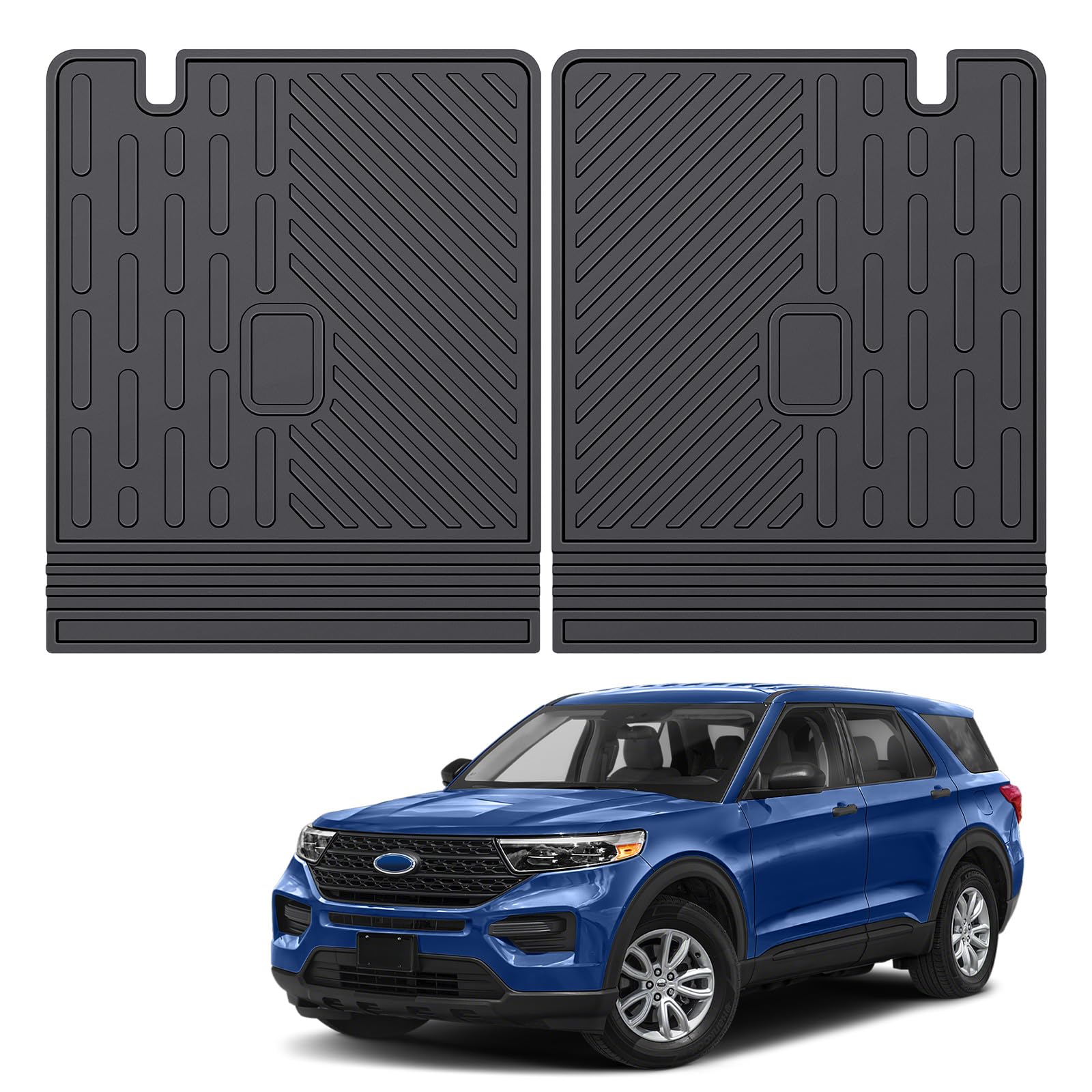 Jtyzsm Rear Cargo Mat For 2020-2023 Ford Explorer 6&7 Seats All Weather Tpe Anti-Slip Trunk Mat Cargo Liner For 2020 2021 2022 2