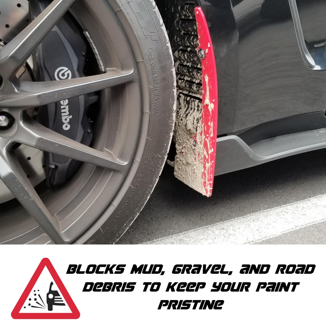 RokBlokz Splash Guards for 2015-2019 Compatible with Ford Mustang - Rock Guards Fit V6 - Ecoboost - and GT Models (Not GT350/500) (Black, Set of 4 - Front and Rear)