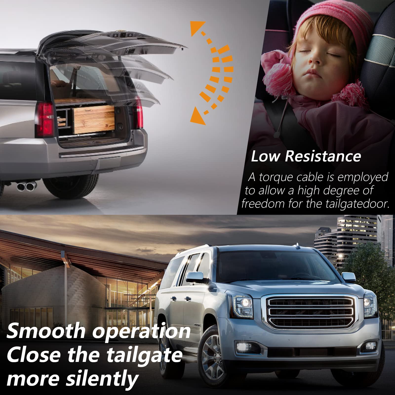 B.ZSSY Rear Power Tailgate Lift Support Shock Struts,Trunk Liftgate Actuator Compatible for 2015-2020 Chevy Suburban Tahoe Escal