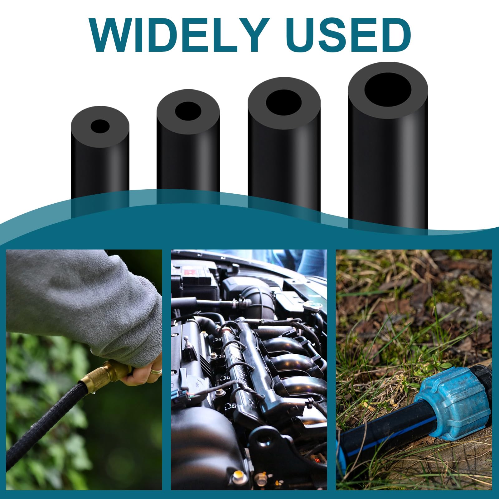 SDZONGES Vacuum Hose Automotive, 5FT ID 1/8''(3mm) ID Vacuum Hose, 130PSI Max Pressure Silicone Vacuum Tube Black.