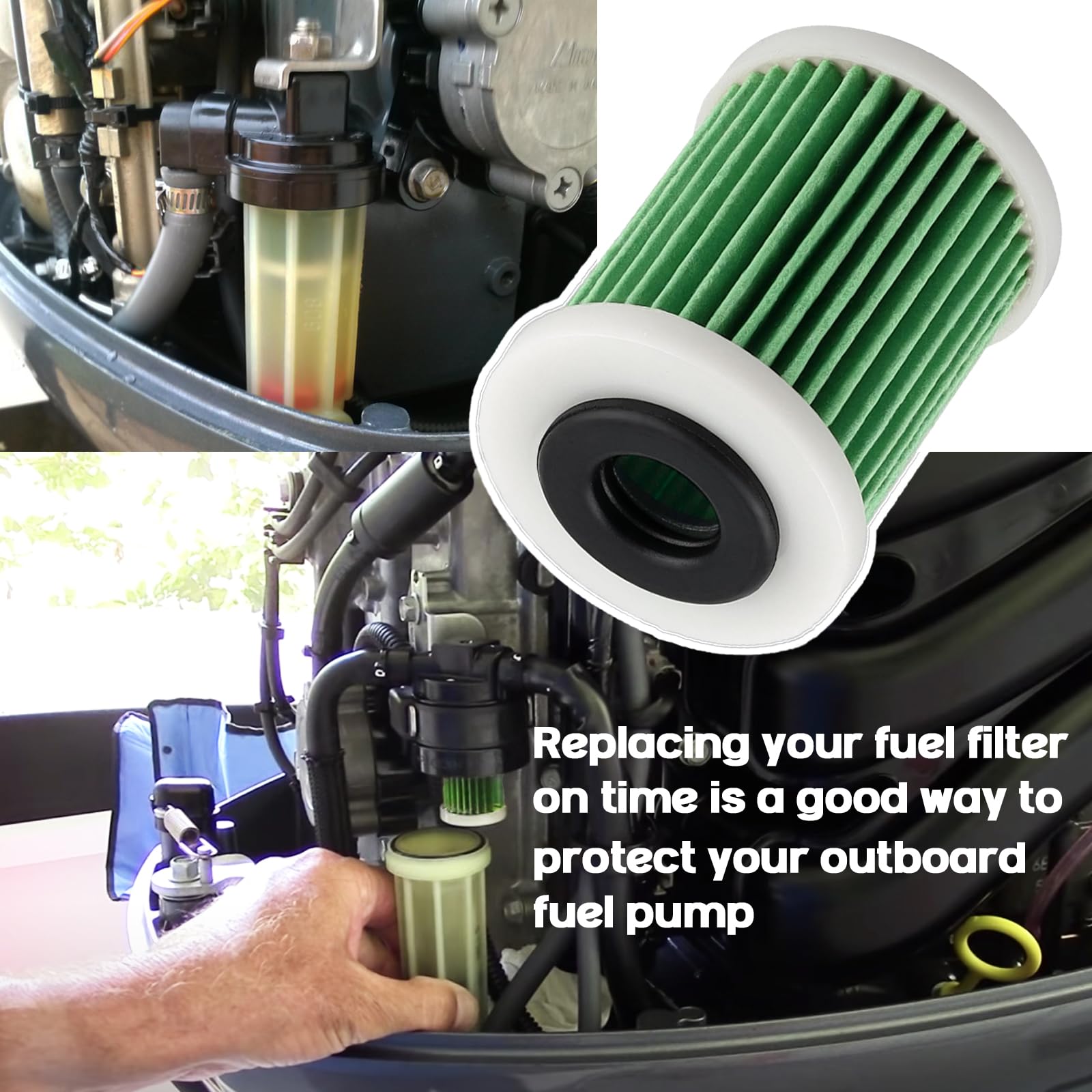 Xislet Primary Fuel Filter Element Compatible With Yamaha Outboard F150-250 4 Stroke Replaces 6P3-Ws24A-01-00 6P3-24563-01-00 (2006 And Later)