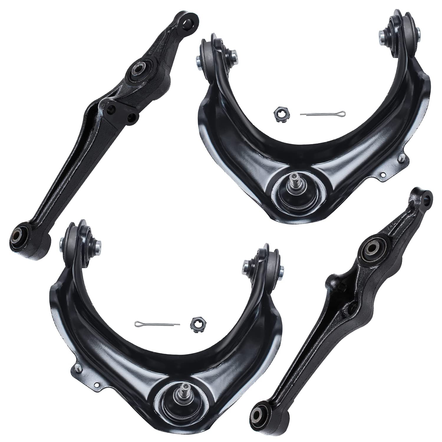 Detroit Axle - 4pc Front End Control Arms Kit for 1998-2002 Honda Accord, 1999-2003 TL, 2001-2003 CL, Upper & Lower Control Arms