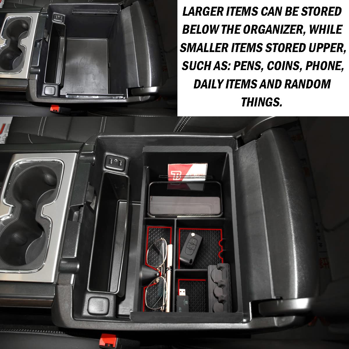 Center Console Organizer For 2014-2018 Chevy Silverado 1500 / Gmc Sierra 1500 Accessories And 2015-2019 Sierra/Silverado 2500/35