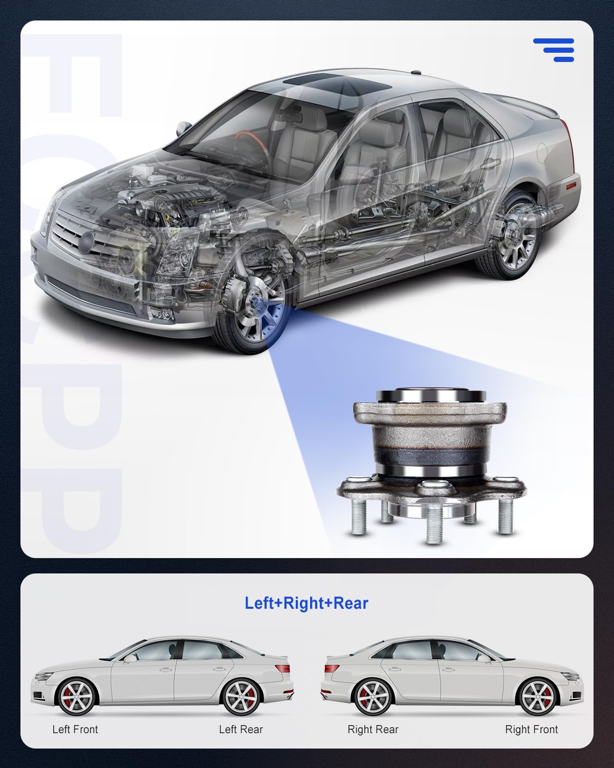 ECCPP Rear Wheel Hub Bearing Assembly 5 Lugs w/ABS For 2003 2004 2005 2006 2007 For Nissan Murano Compatible with 512363