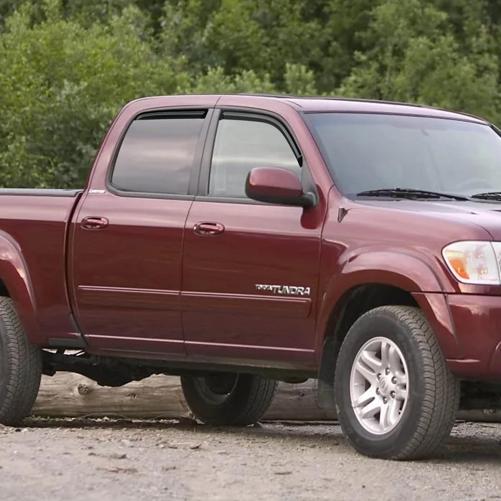 Cxdar Window Rain Guards Visors For 2004 2005 2006 Toyota Tundra Crew Cab, Out-Channel Window Vent Wind Shades Shield Deflectors