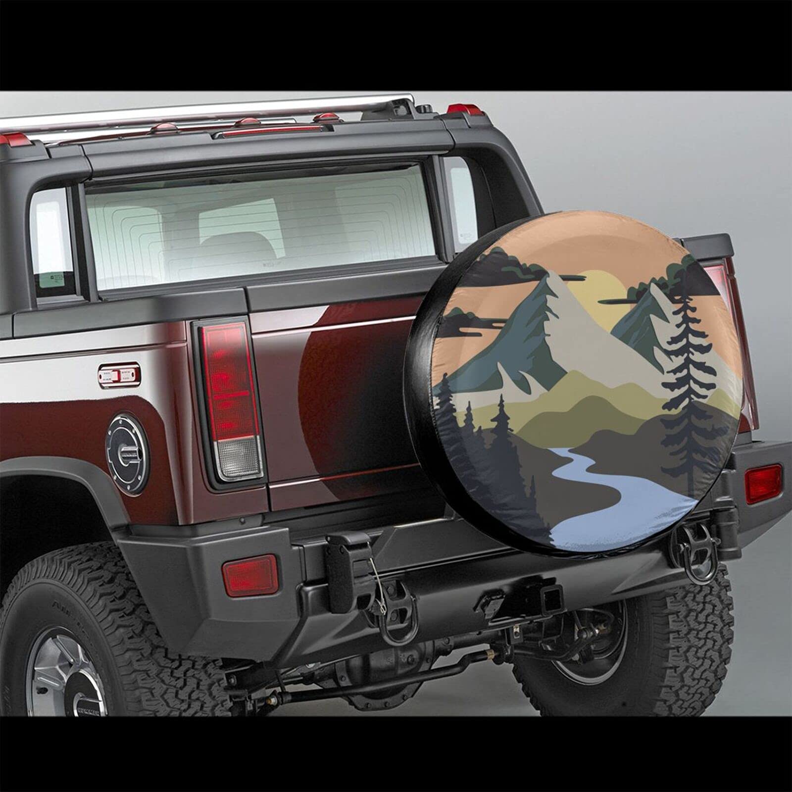 Camper Spare Tire Cover Mountain Adventure Wheel Protectors Tyre Covers Weatherproof Wheel Covers Universal Fit For Trailer Rv S